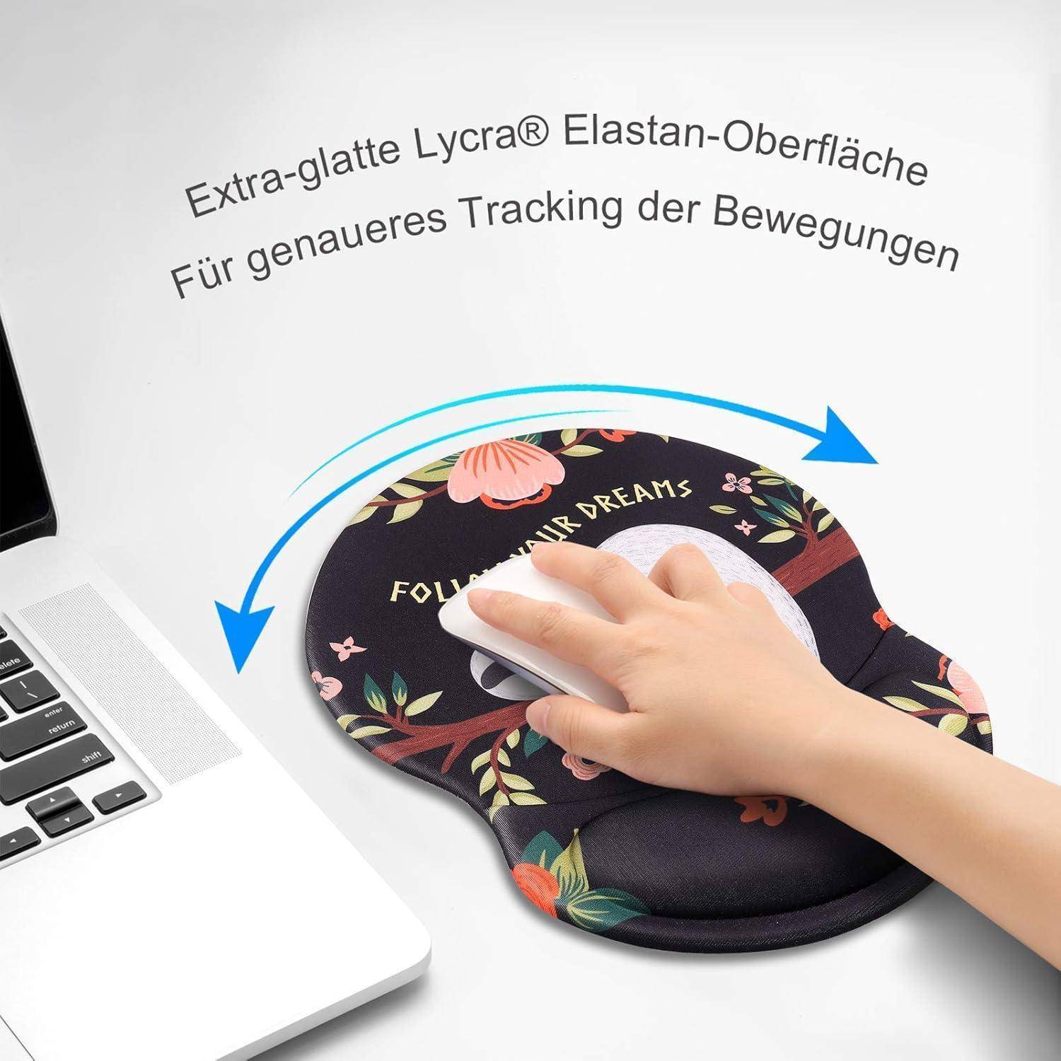 Mousepad mit Handauflage Gel Ergonomisch Handgelenkauflage Alpaka