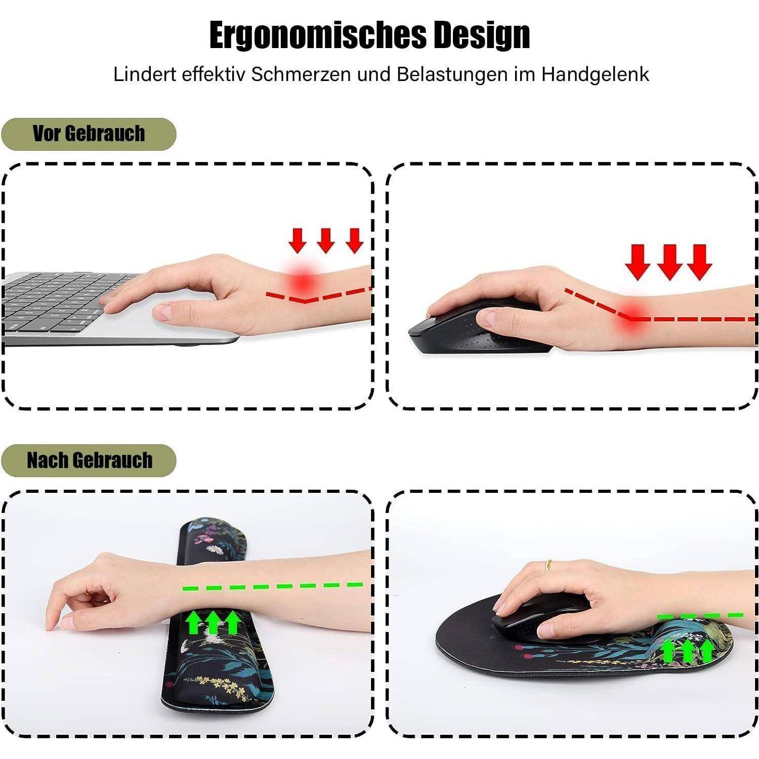 3-in-1 Handgelenkauflage Set mit Gelkissen und Handballenauflage