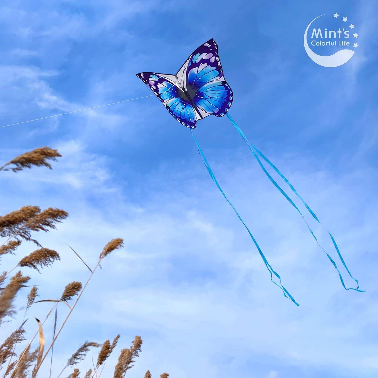 Flugdrachen Schmetterling Kinder Erwachsene Blau