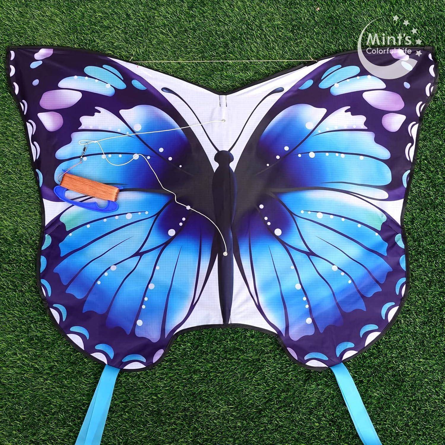 Flugdrachen Schmetterling Kinder Erwachsene Blau