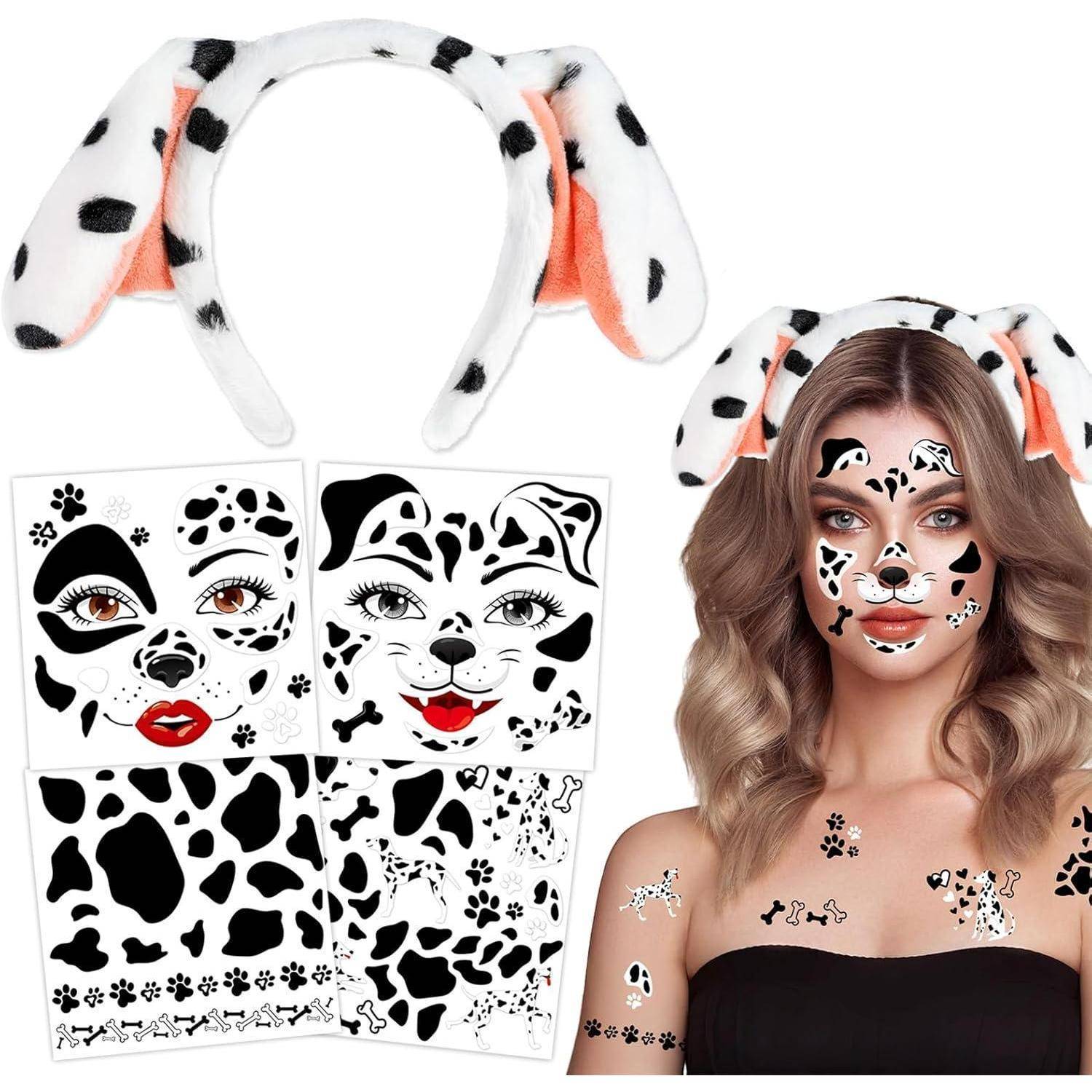 Haarreif Hundeohren Halloween Kostüm Karneval Fasching Dalmatiner