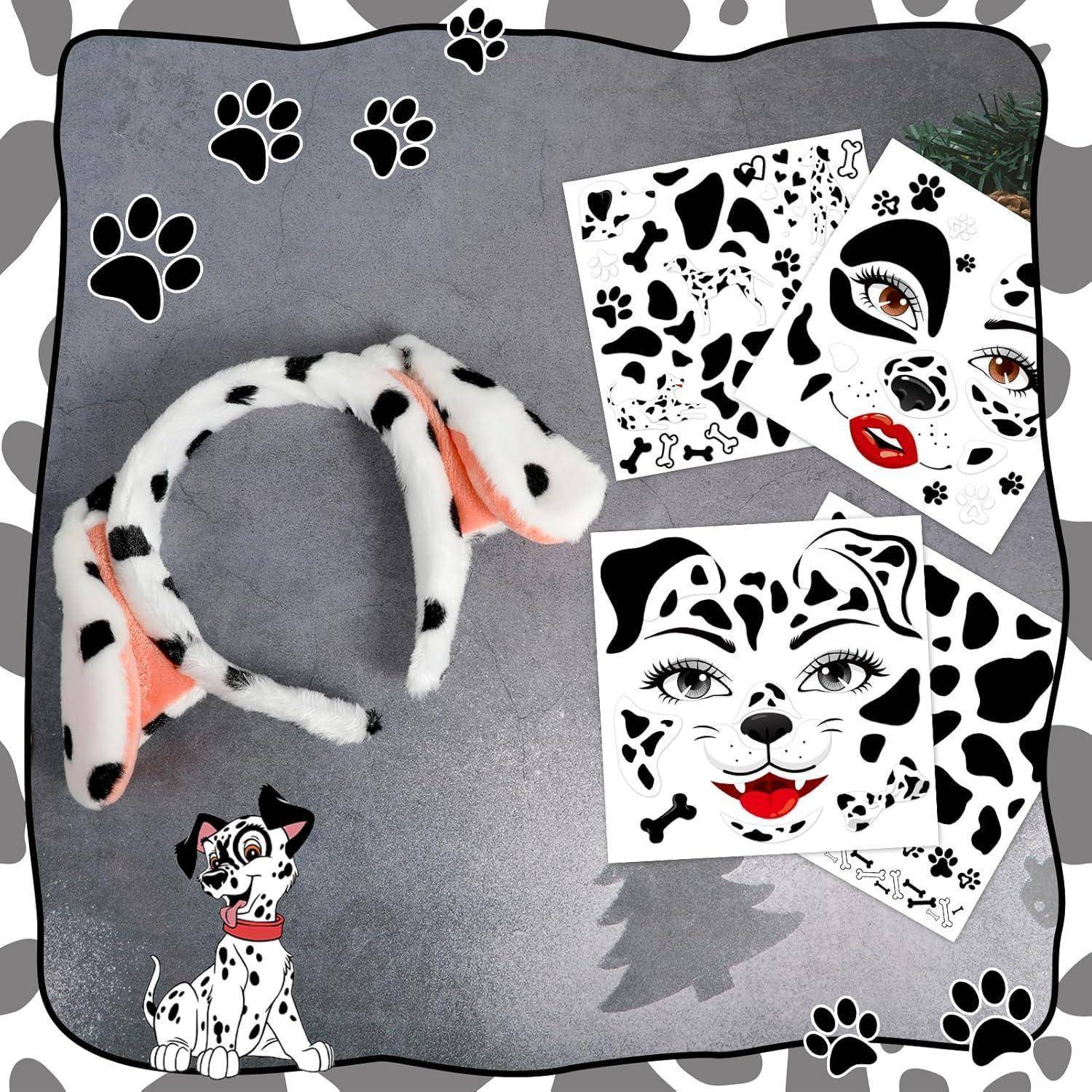 Haarreif Hundeohren Halloween Kostüm Karneval Fasching Dalmatiner
