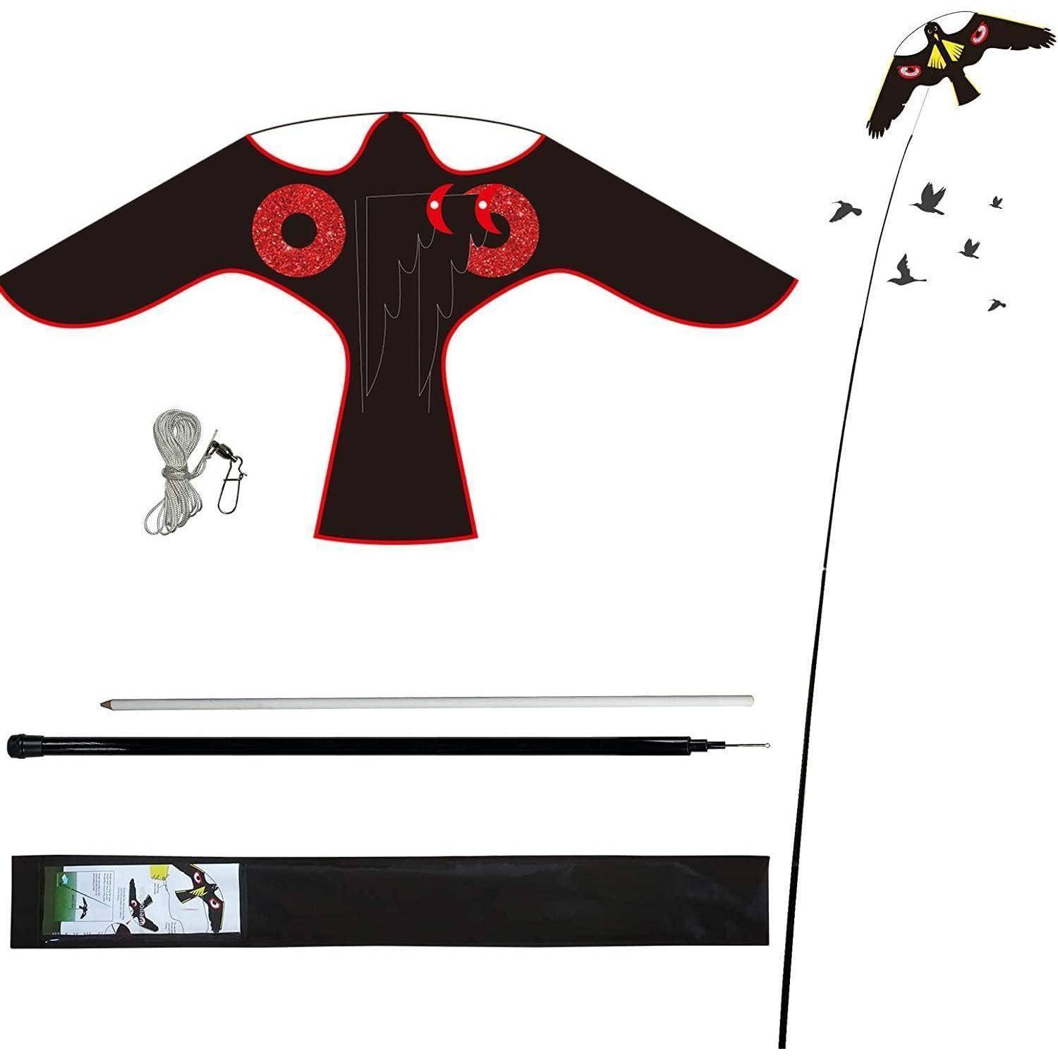 Vogelschreck Flugdrachen Vogel Falke 4.0 Meter Multi-4M Stange
