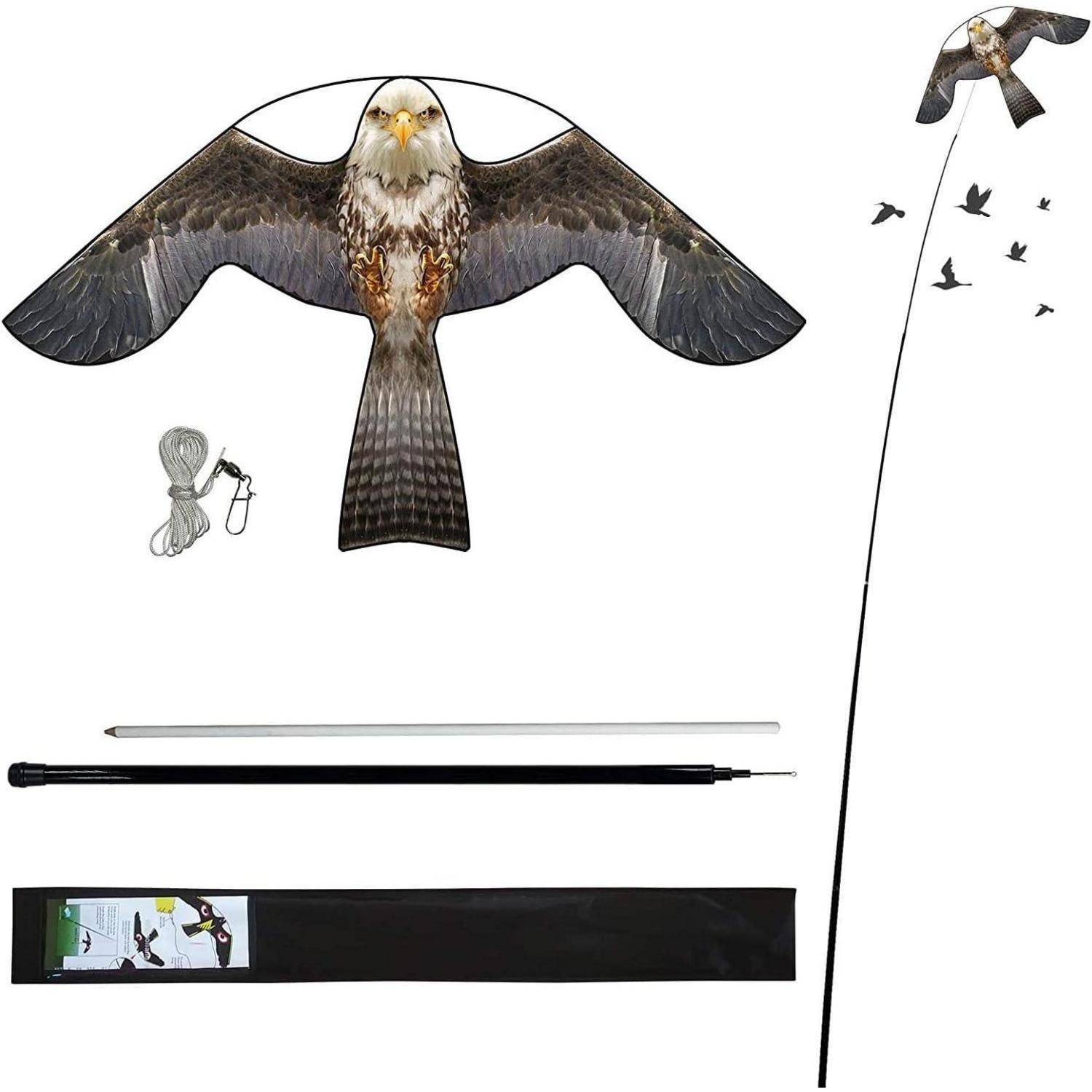 Flugdrachen Vogelschreck Bauernhof Garten 6.0 Meter Rot-6M Stange