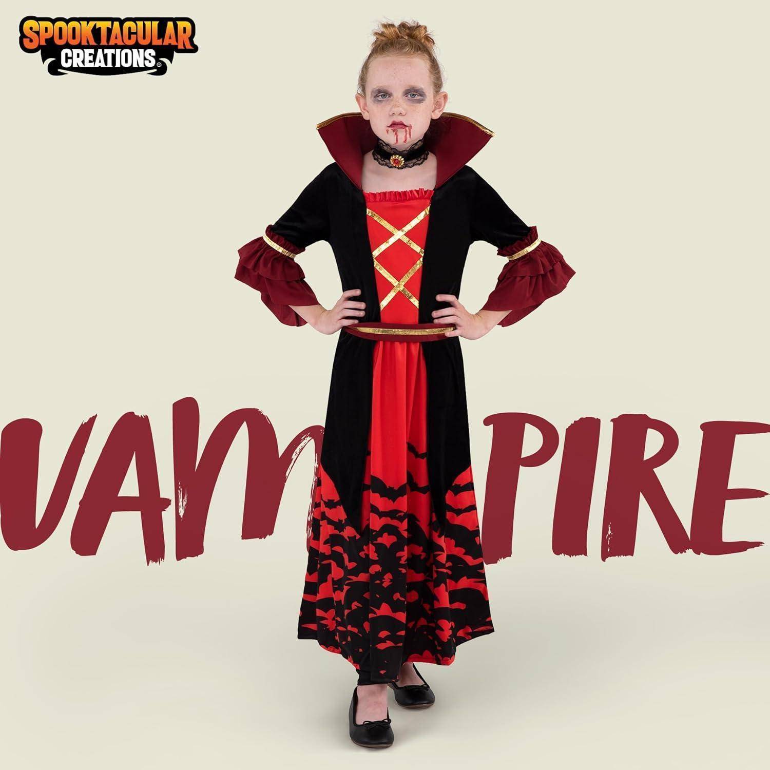 Halloweenkostüm Mädchen Vampirin Medium (8 - 10 Jahre)
