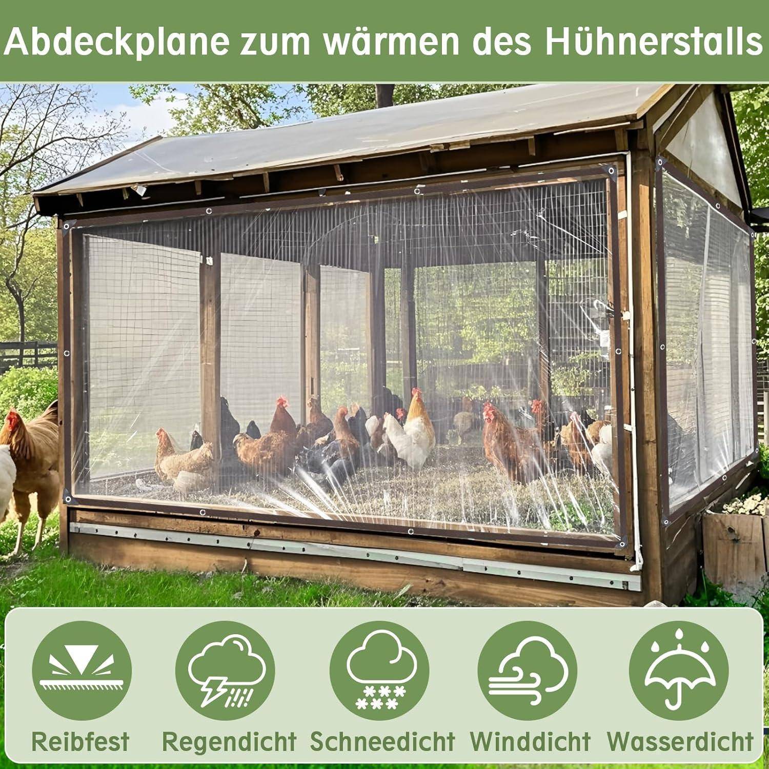Transparente Plane mit Ösen Wasserdicht 3x4m - PE-Transparente