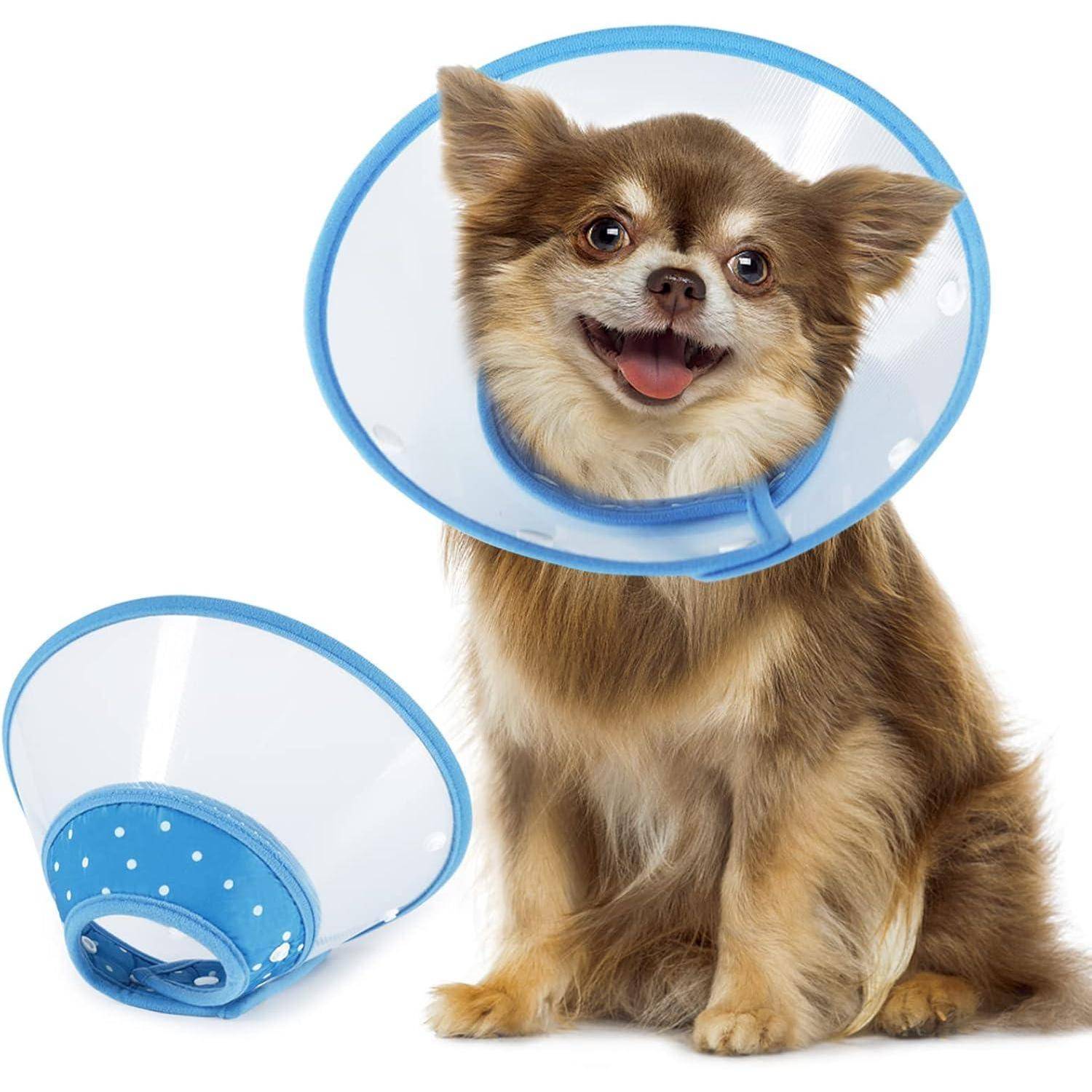 Halskrause Verstellbar 20-24.5cm Welpen Hunde Katzen Blue-L