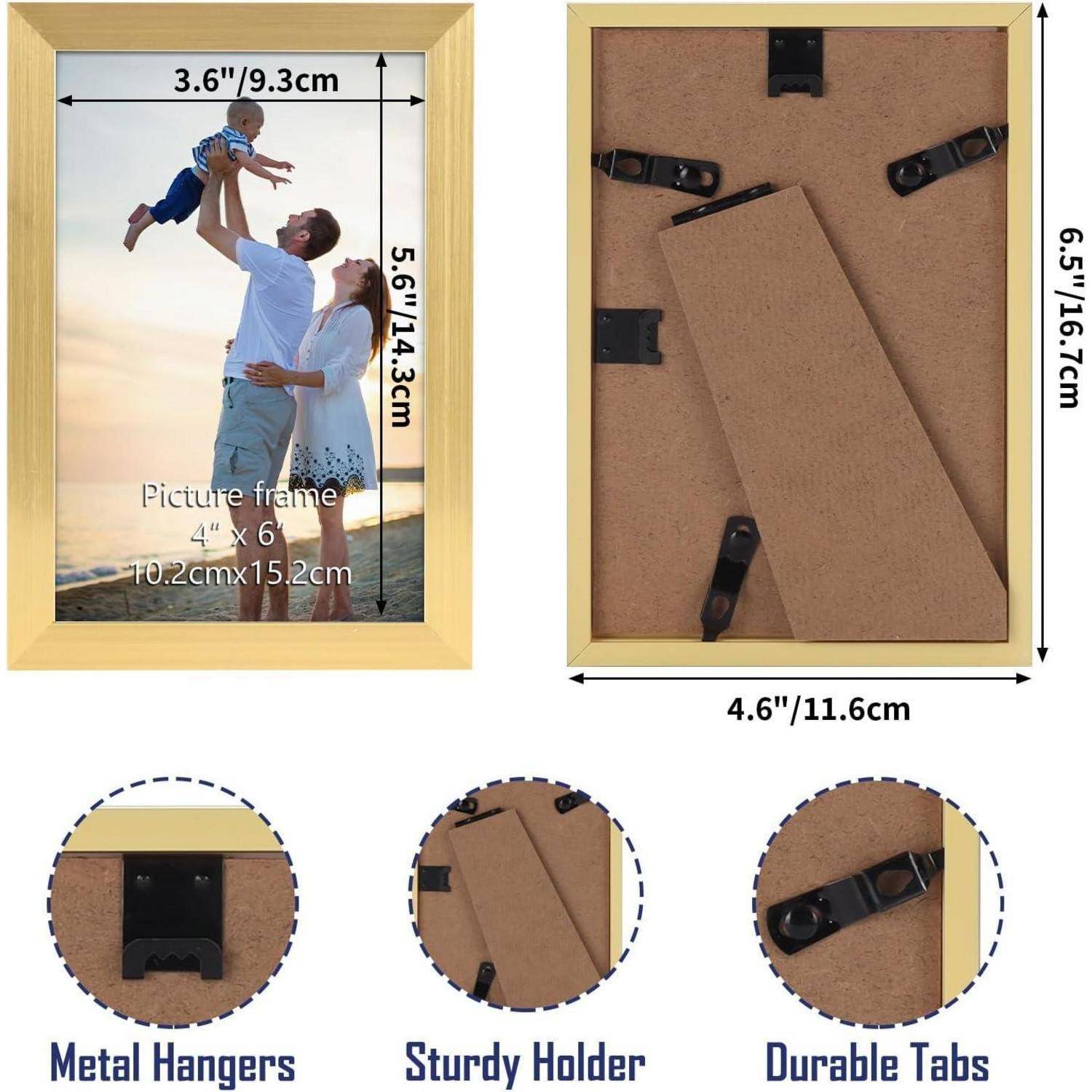 Bilderrahmen 18er Set Wand Tisch Büros Wohnungen Gold 10x15 cm