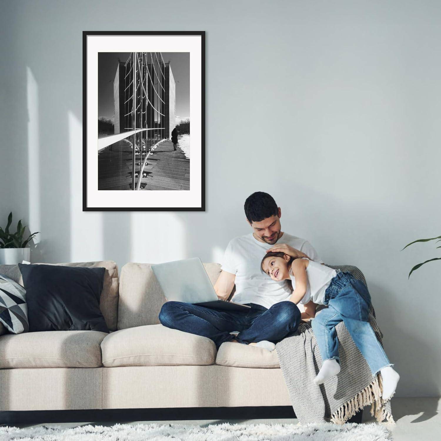 Bilderrahmen Posterrahmen 50x75 cm Wand Büro Wohnung Schwarz 50x75cm