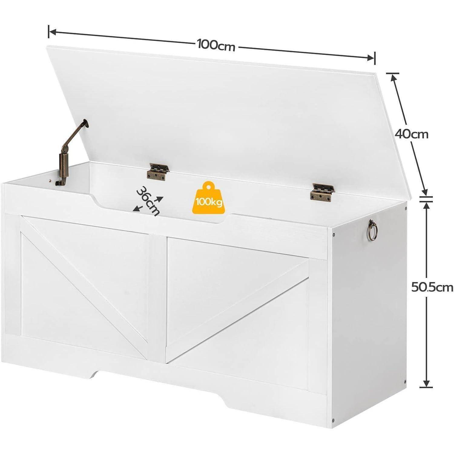 Sitzbank Stauraum Spielzeugkiste Kinder 2 Weiß 100 x 40 x 50,5 cm