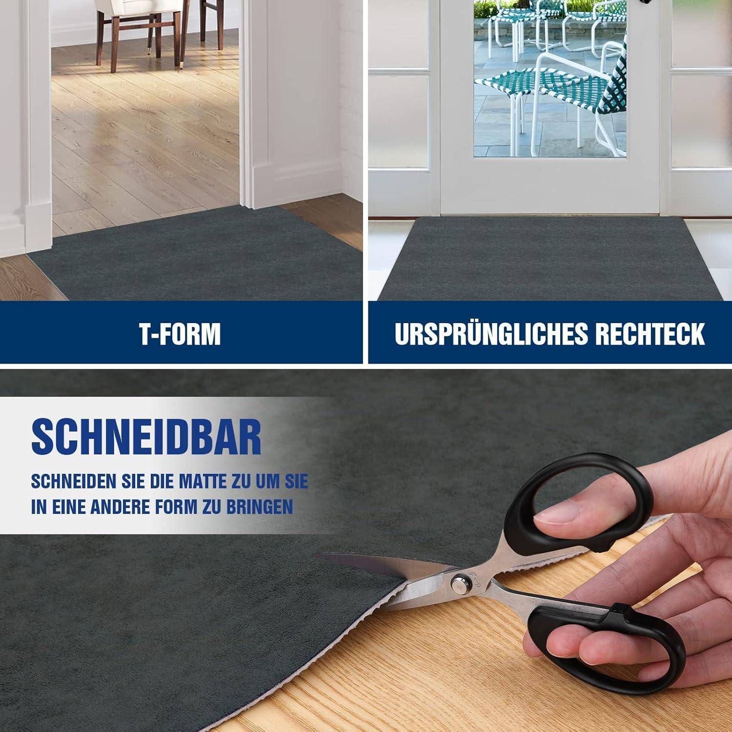 Fußmatte Schmutzfangmatte waschbar Dunkelgrau 80 x 120 cm Rechteckig