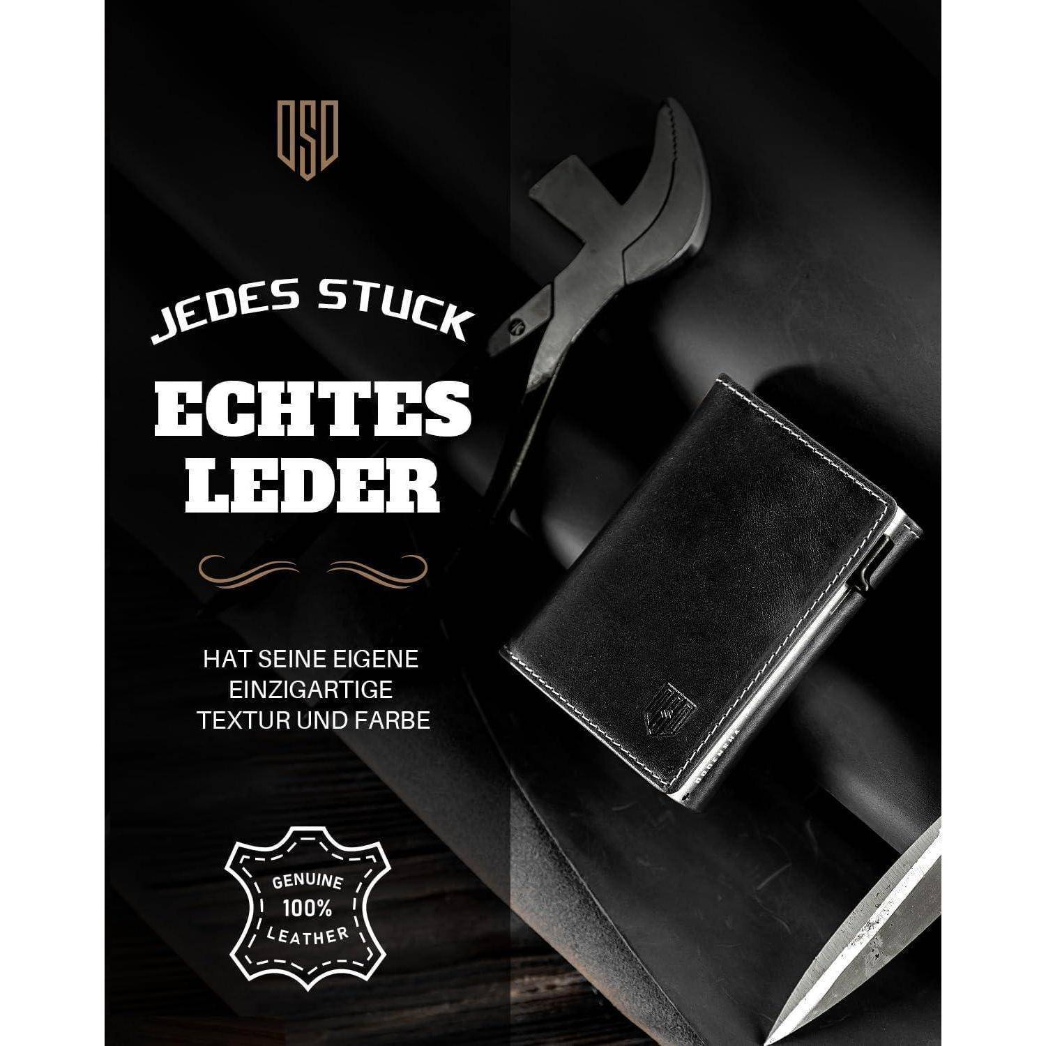Geldbörse Herren RFID Münzfach 10 Karten Magnetverschluss Grau Silber