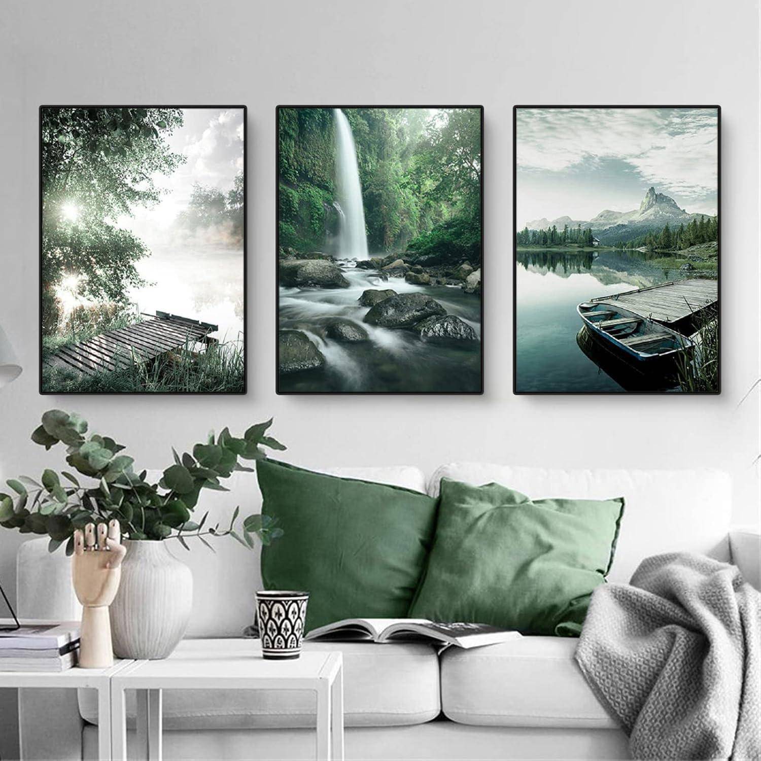 Poster 3teilig Aesthetic See Wald Blume Wanddeko C 21x30cm