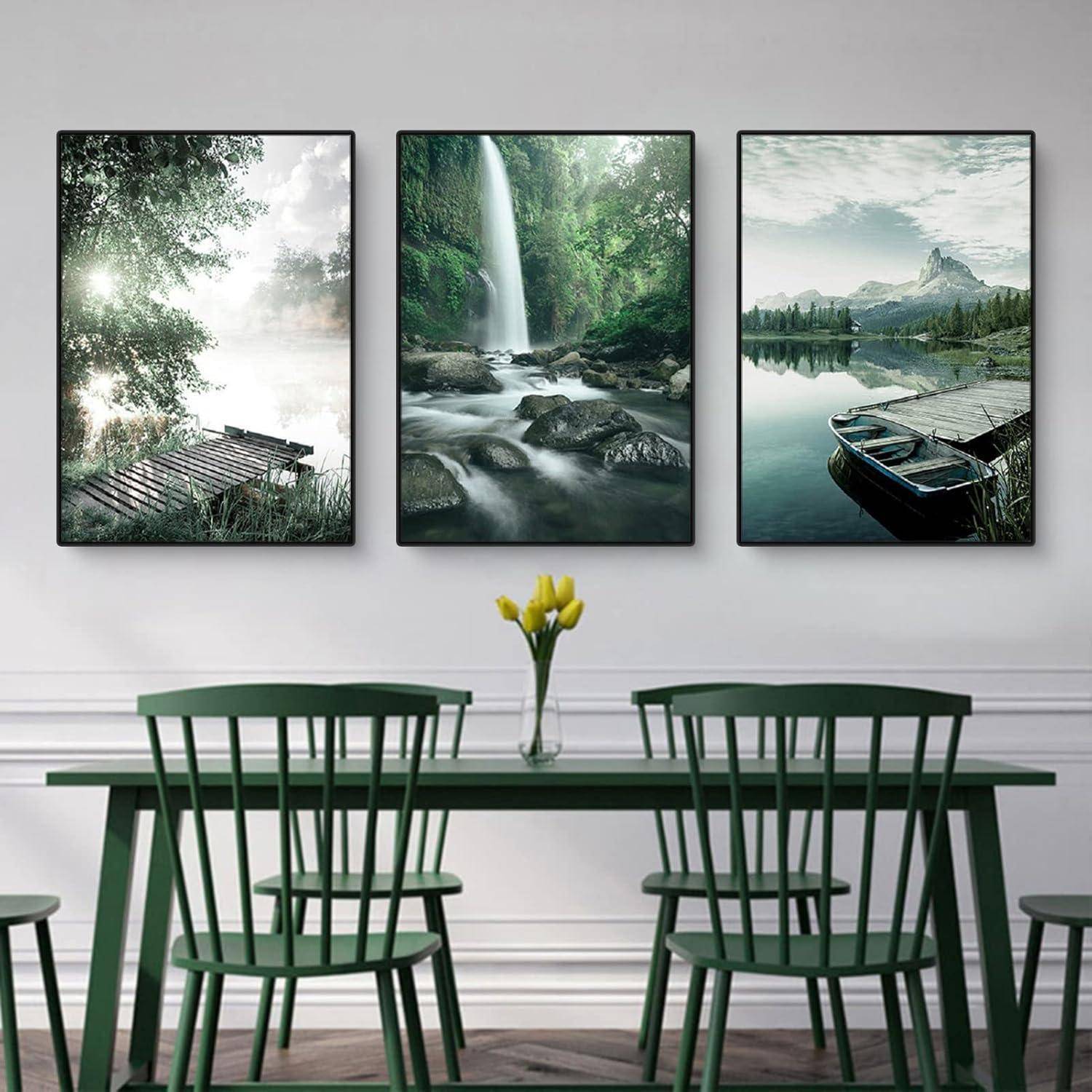 Poster 3teilig Aesthetic See Wald Blume Wanddeko C 21x30cm