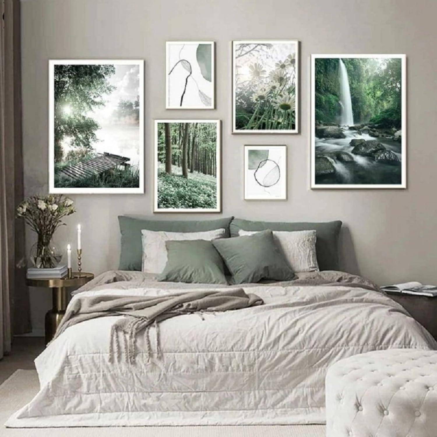 Poster 3teilig Aesthetic See Wald Blume Wanddeko C 21x30cm