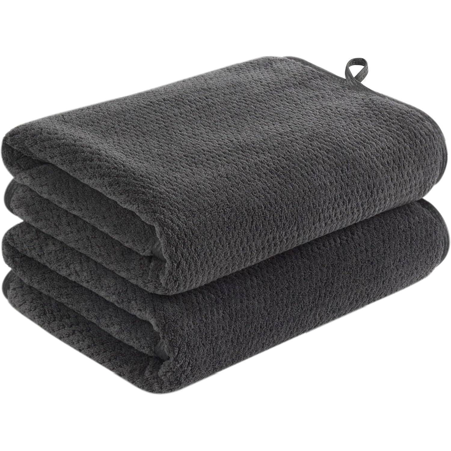4er Pack Mikrofaser Handtuch Set Schwarz Saugstark 40x76cm