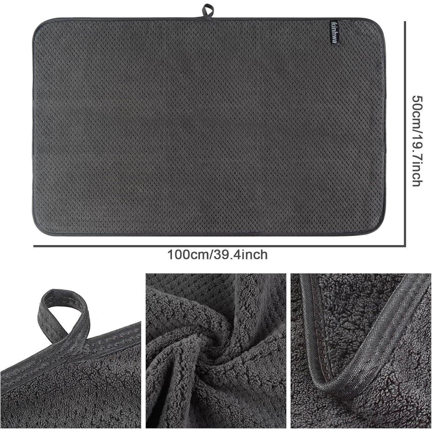 4er Pack Mikrofaser Handtuch Set Schwarz Saugstark 40x76cm