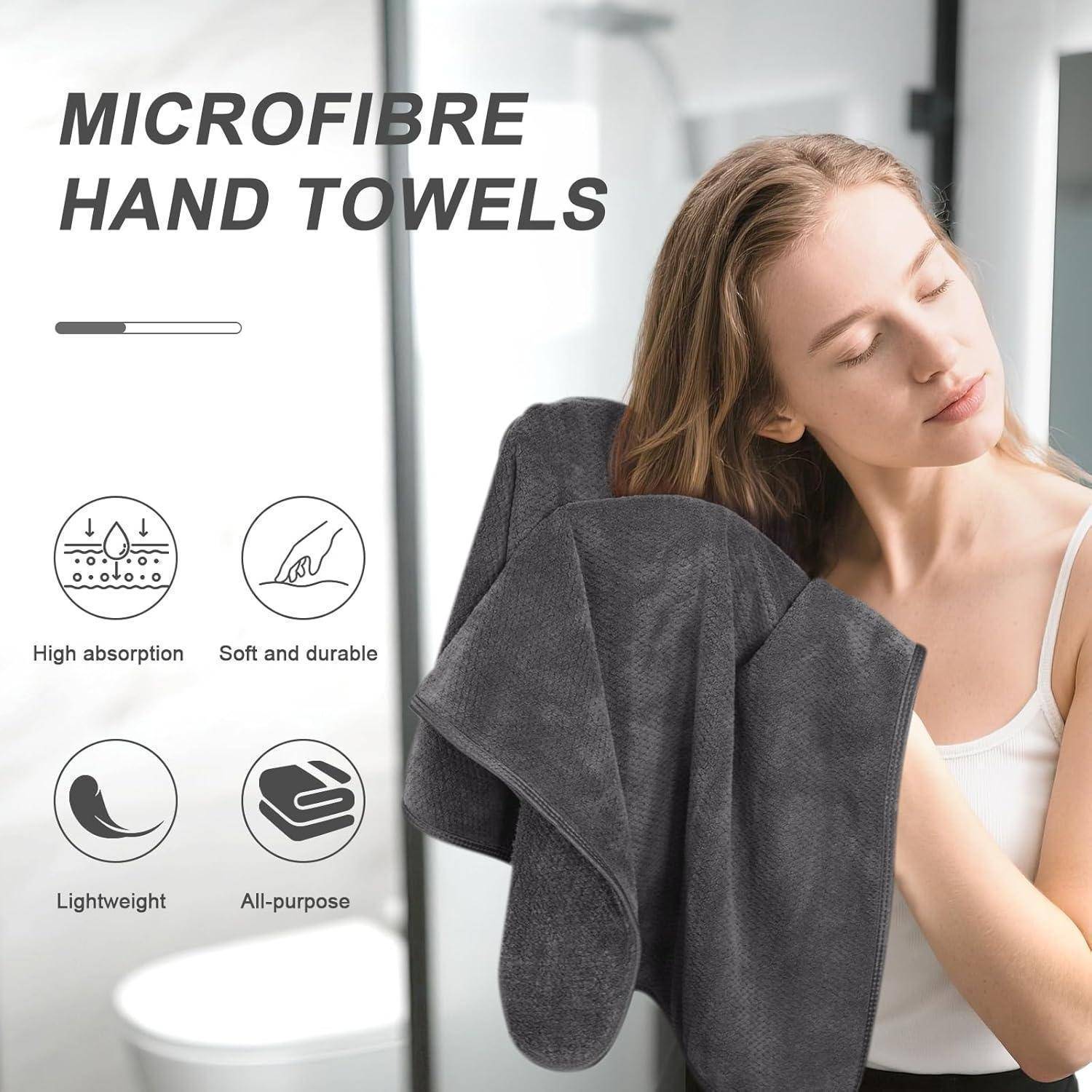 Handtuch Haare Mikrofaser 2er Pack (Blgshr) Grau 2 50x100 cm