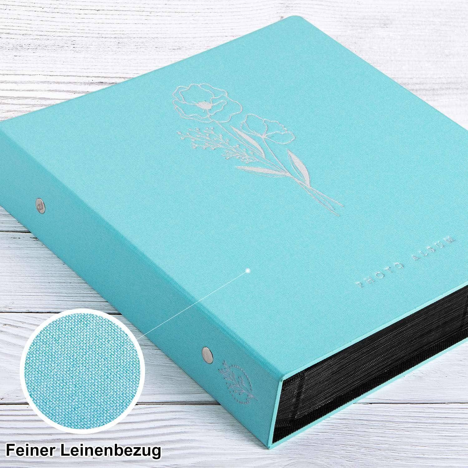 Einsteckalbum 10x15 Leinen Hochformat Querformat Bilder 600 Fotos Teal