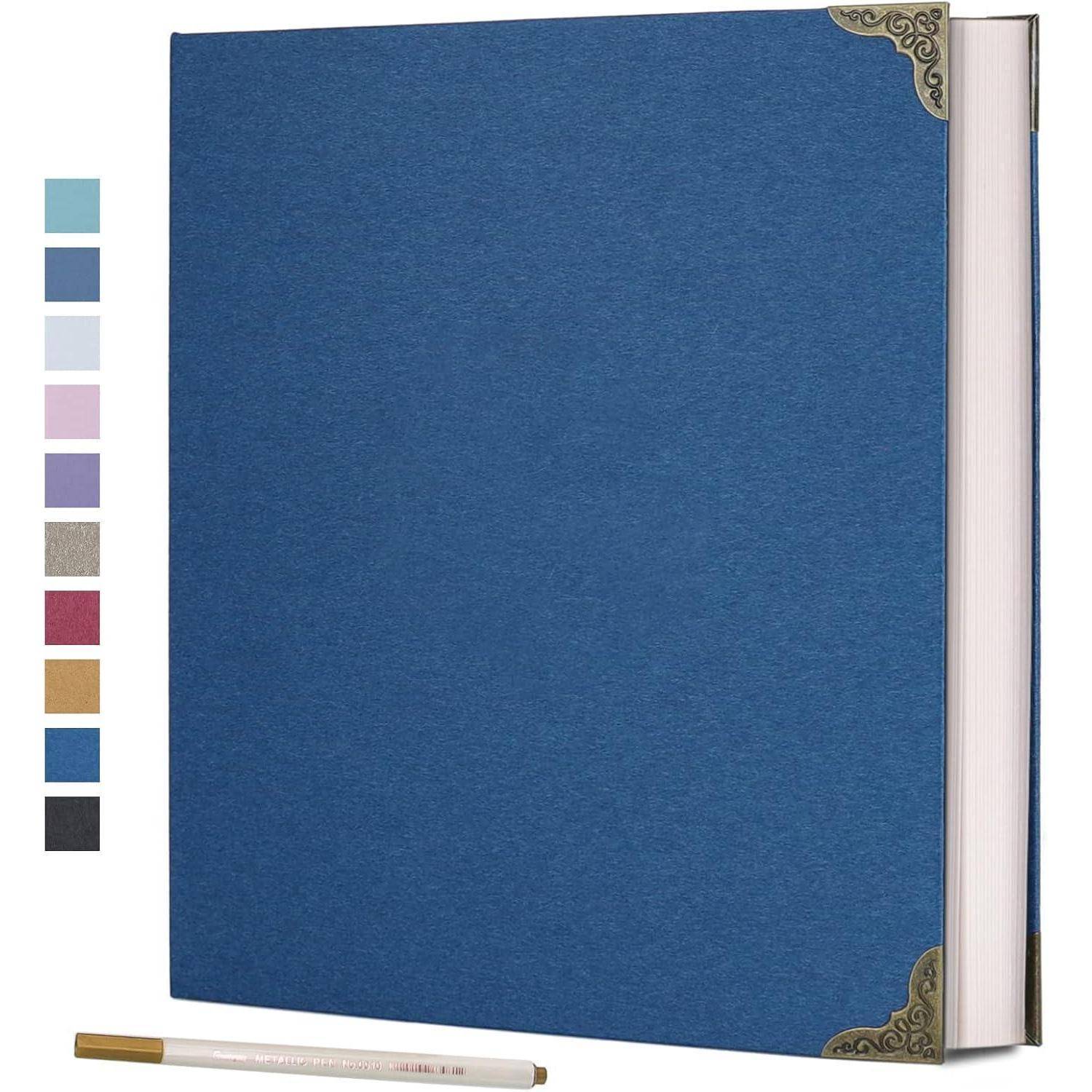 Fotoalbum Selbstklebend Hardcover Scrapbook Kit 30x30CM 60Seiten Blau