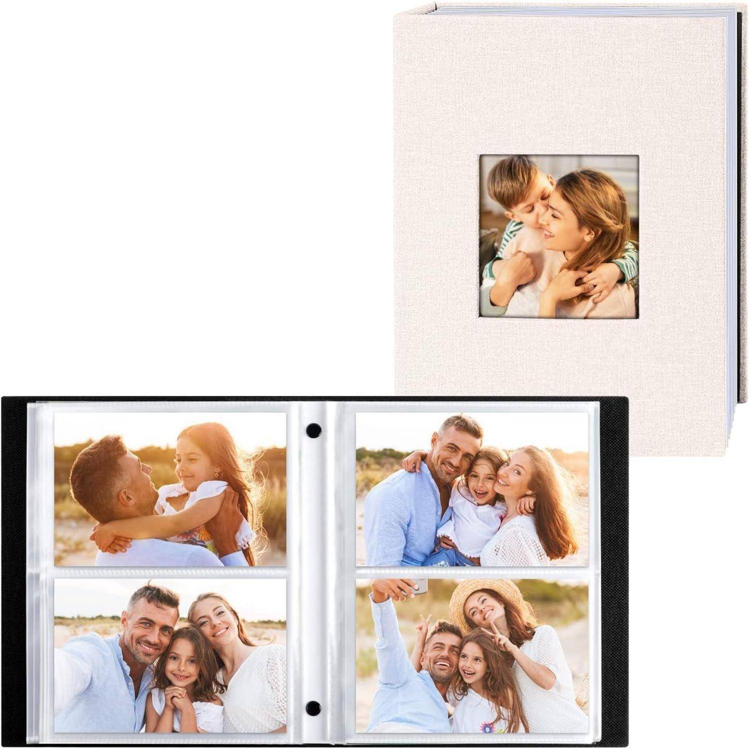 Fotoalbum Einsteckalbum 10x15 Leinen 200 Beutel 2 Packungen Beige