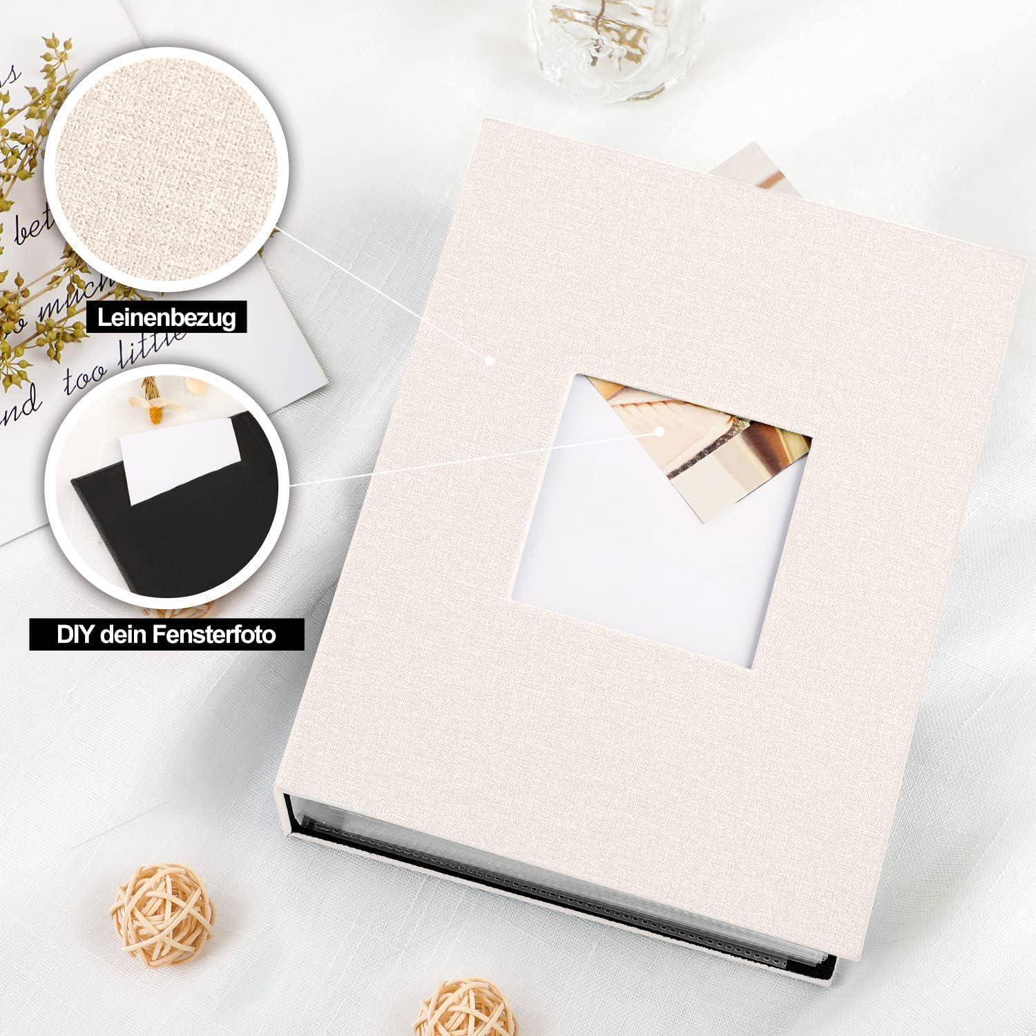 Fotoalbum Einsteckalbum 10x15 Leinen 200 Beutel 2 Packungen Beige