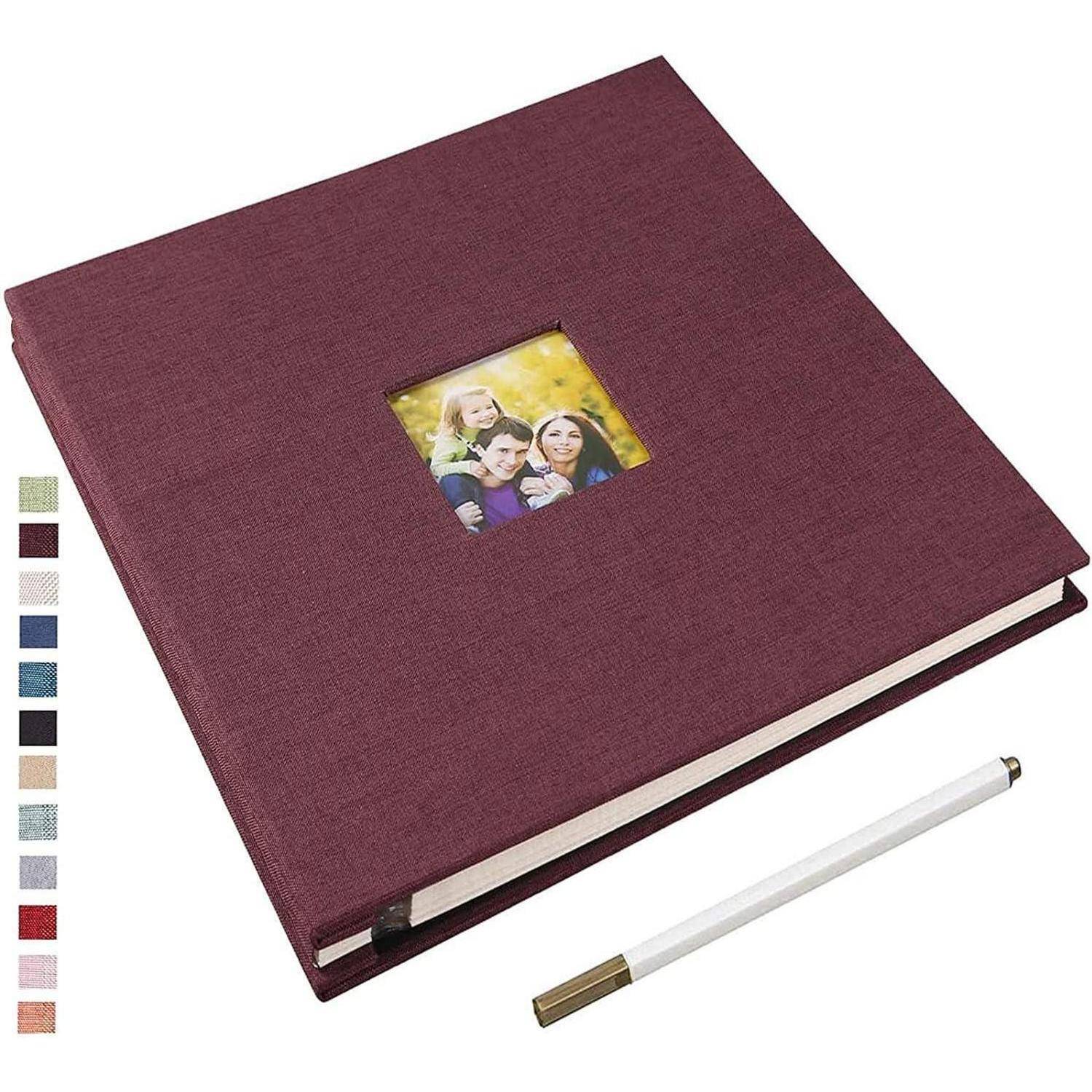 Fotoalbum Selbstklebende 10x15 Einkleben Leinen 28x27cm 40 Seiten Lila