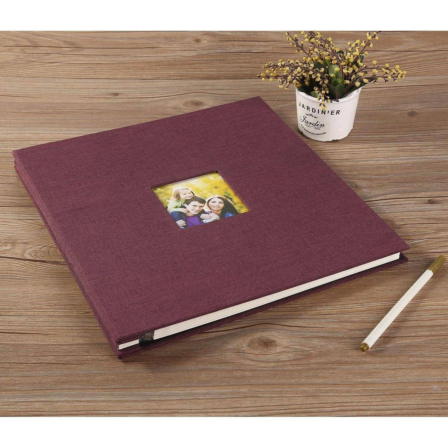 Fotoalbum Selbstklebende 10x15 Einkleben Leinen 28x27cm 40 Seiten Lila