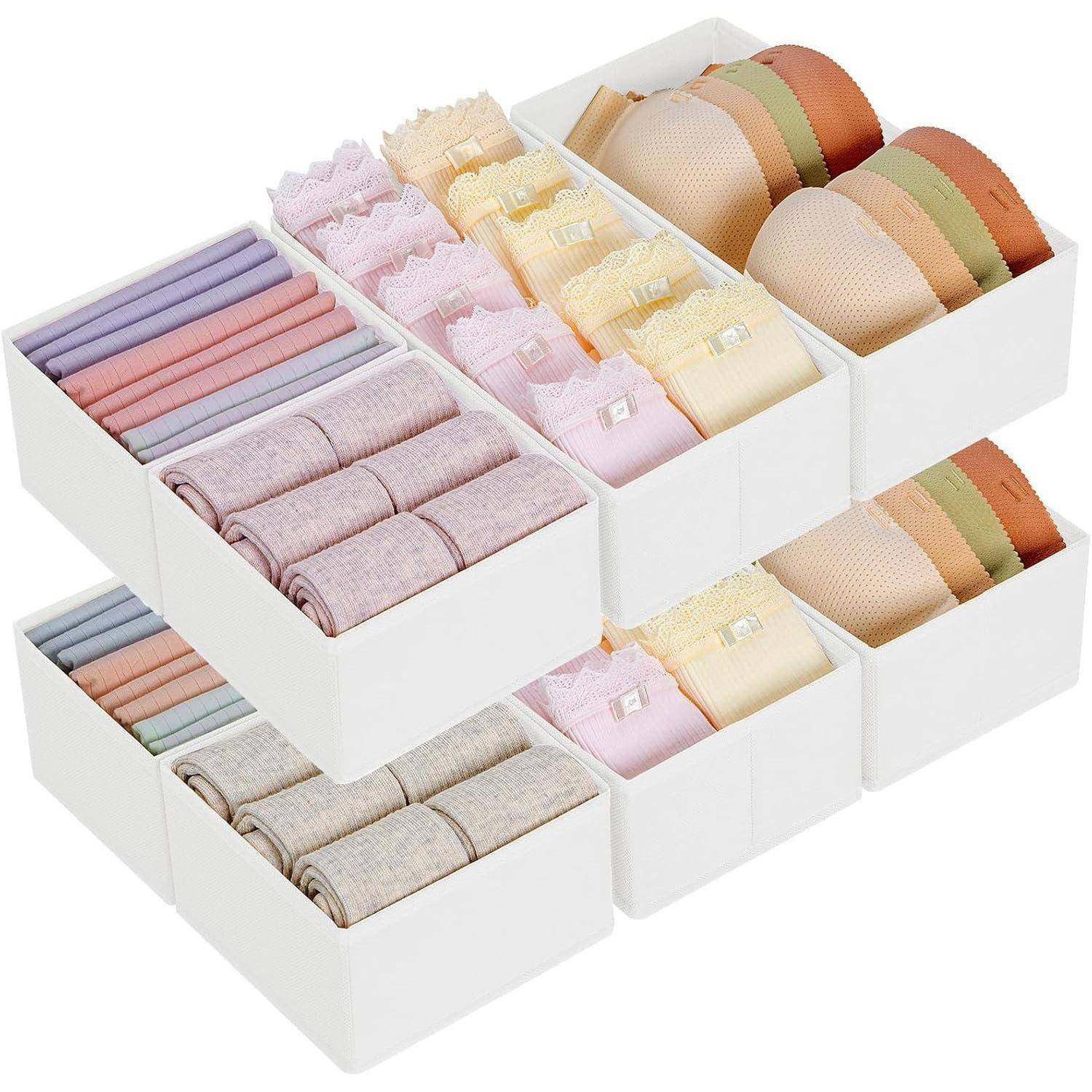 Schubladen Organizer Unterwäsche Socken Krawatten Gürtel 8 Stück Weiß