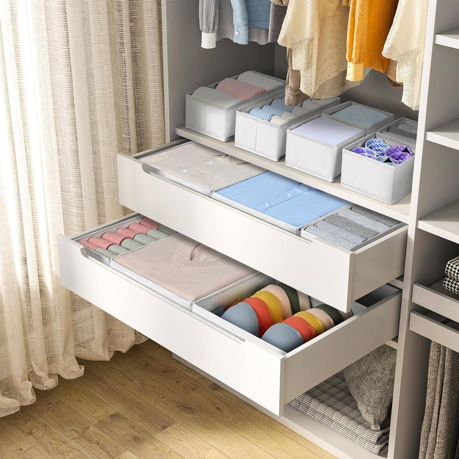 Schubladen Organizer Unterwäsche Socken Krawatten Gürtel 8 Stück Weiß