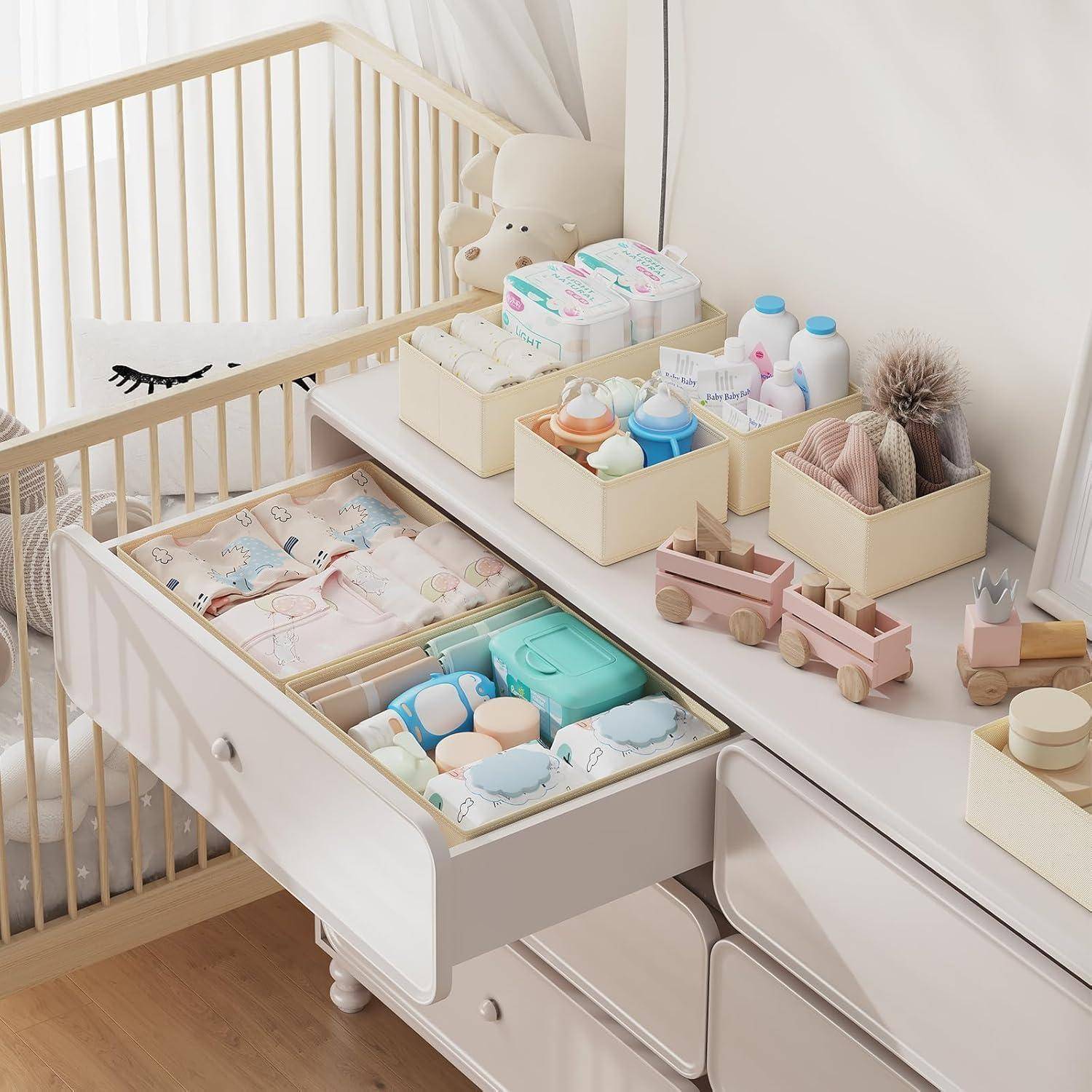 Schrank Organizer Aufbewahrungsbox Stoff Unterwäsche 15 Stück Weiß
