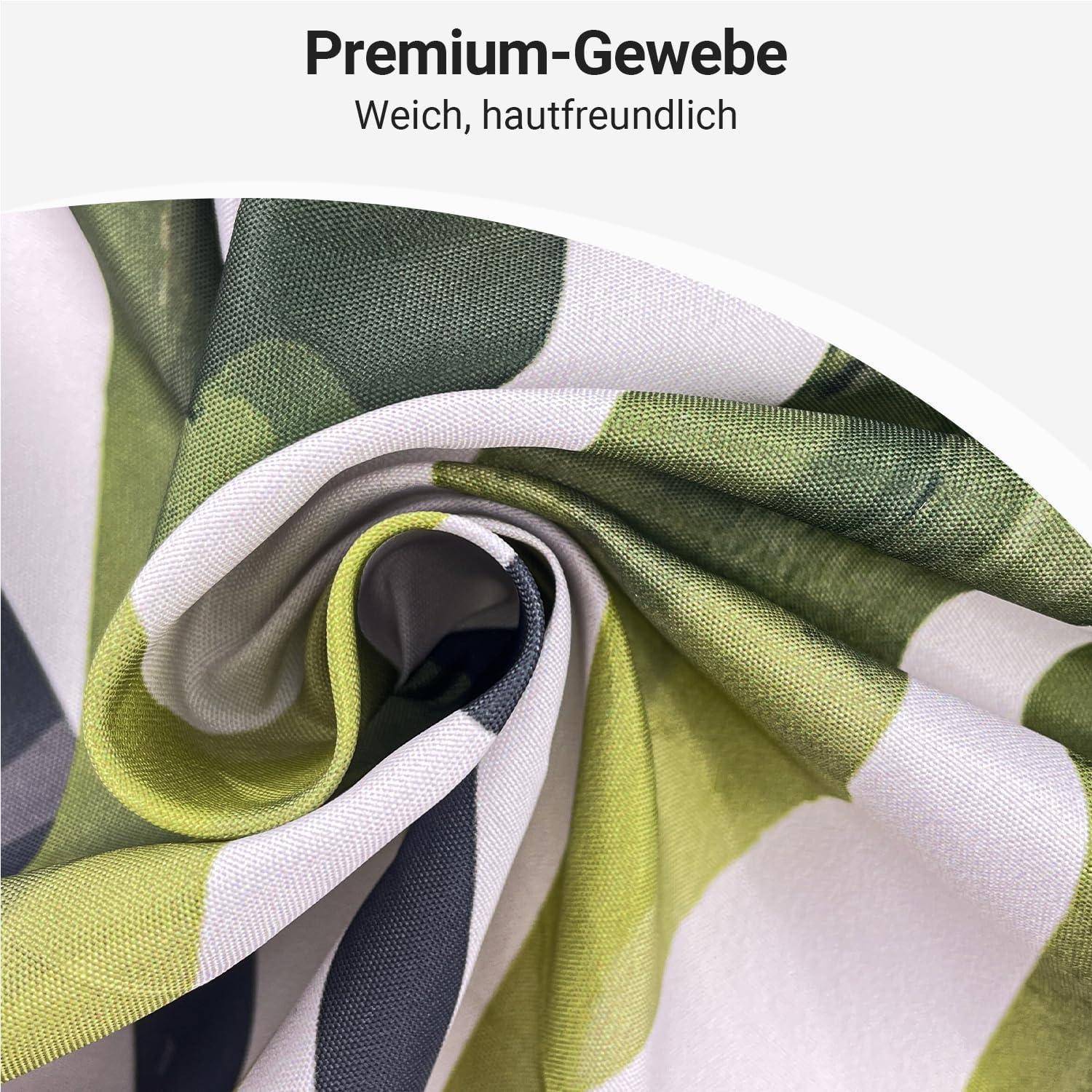 Duschvorhang Grün Blätter Linie H200 x B180 cm (1er Pack)