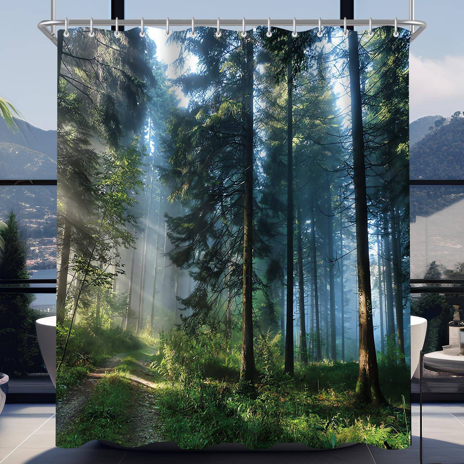 Duschvorhang 160x160 Polyester Sunshine Forest 160 x 160 cm