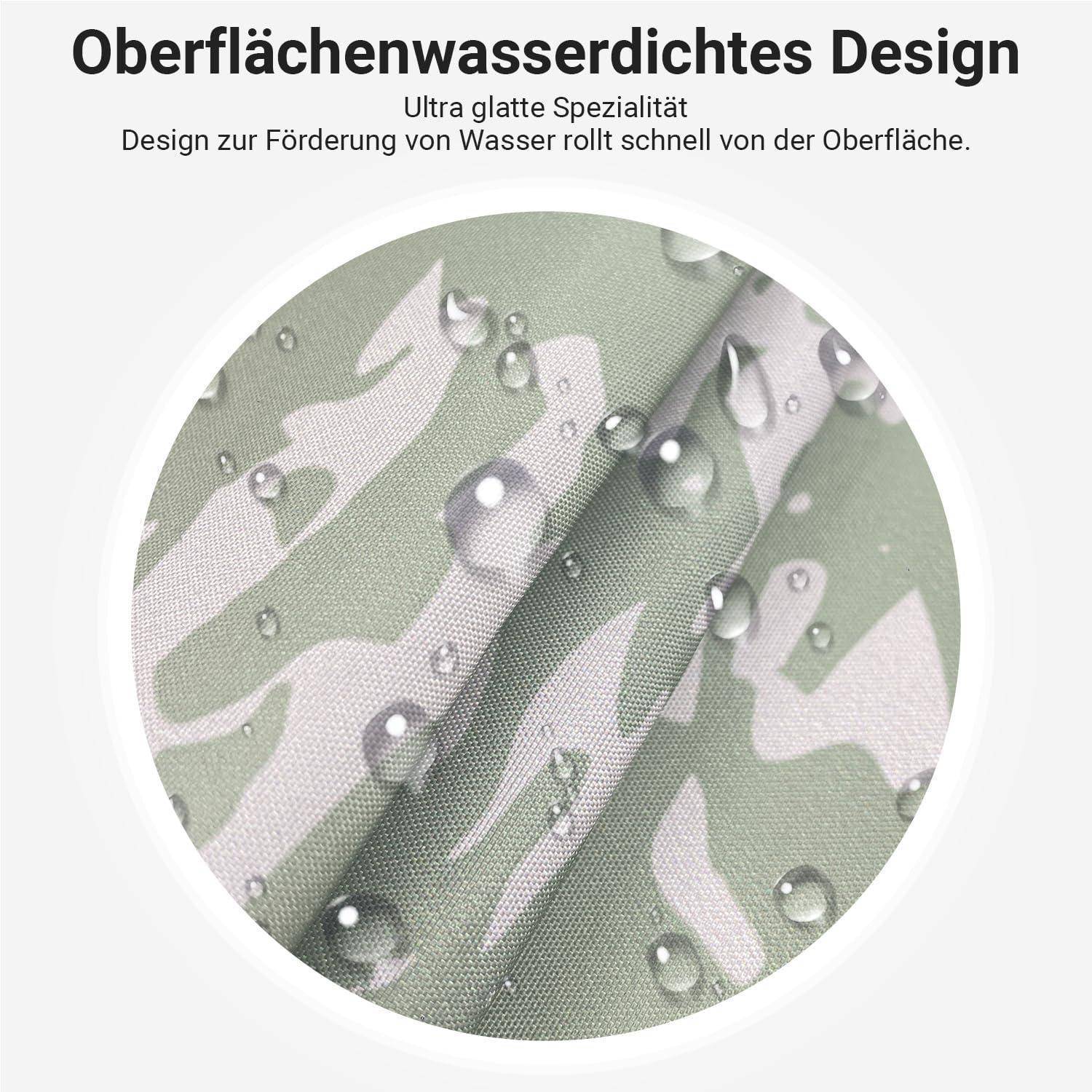 Duschvorhang Grün Blätter Linie H200 x B180 cm (1er Pack)