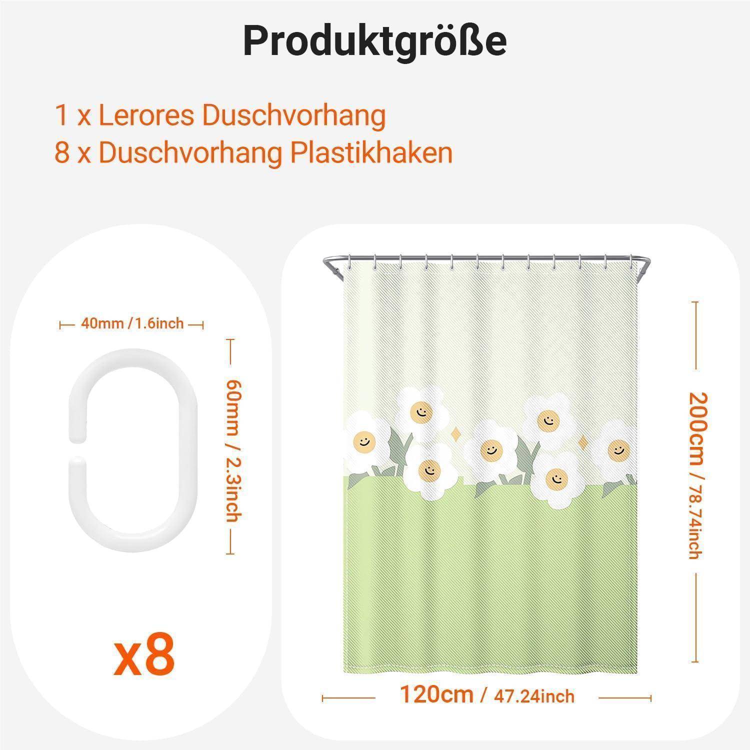Duschvorhang 120x200 Polyester Grünes Lächeln 120 x 200 cm