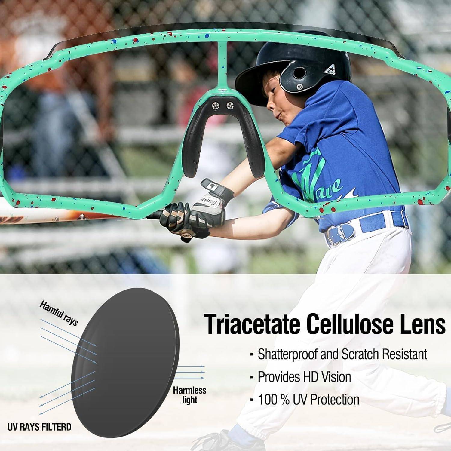 Sonnenbrille Grün Rahmen Rot Blau Dot Schwarz Tempel Revo Grün Linse