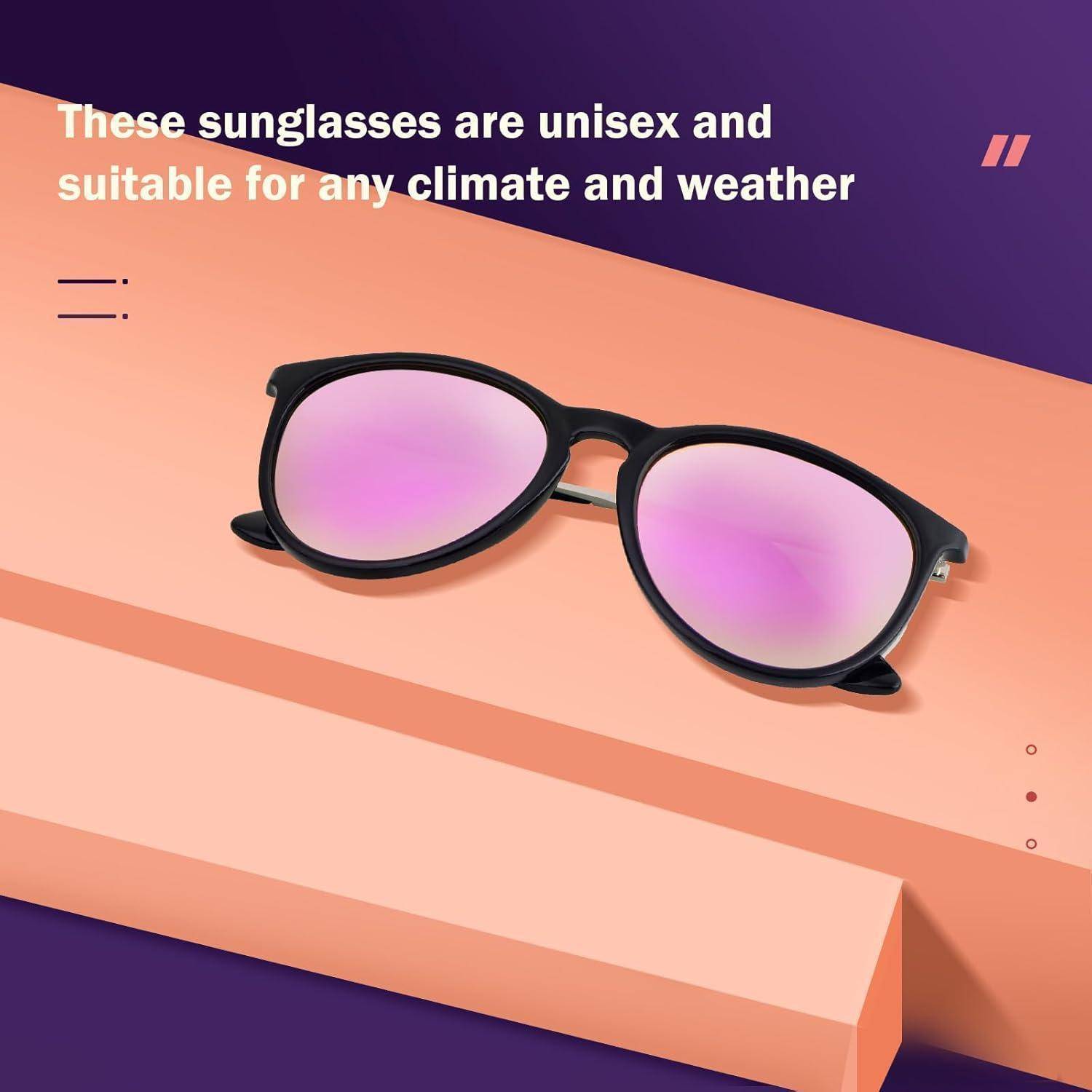 Sonnenbrille polarisiert Damen UV400 Cateye Retro Mode Rosa
