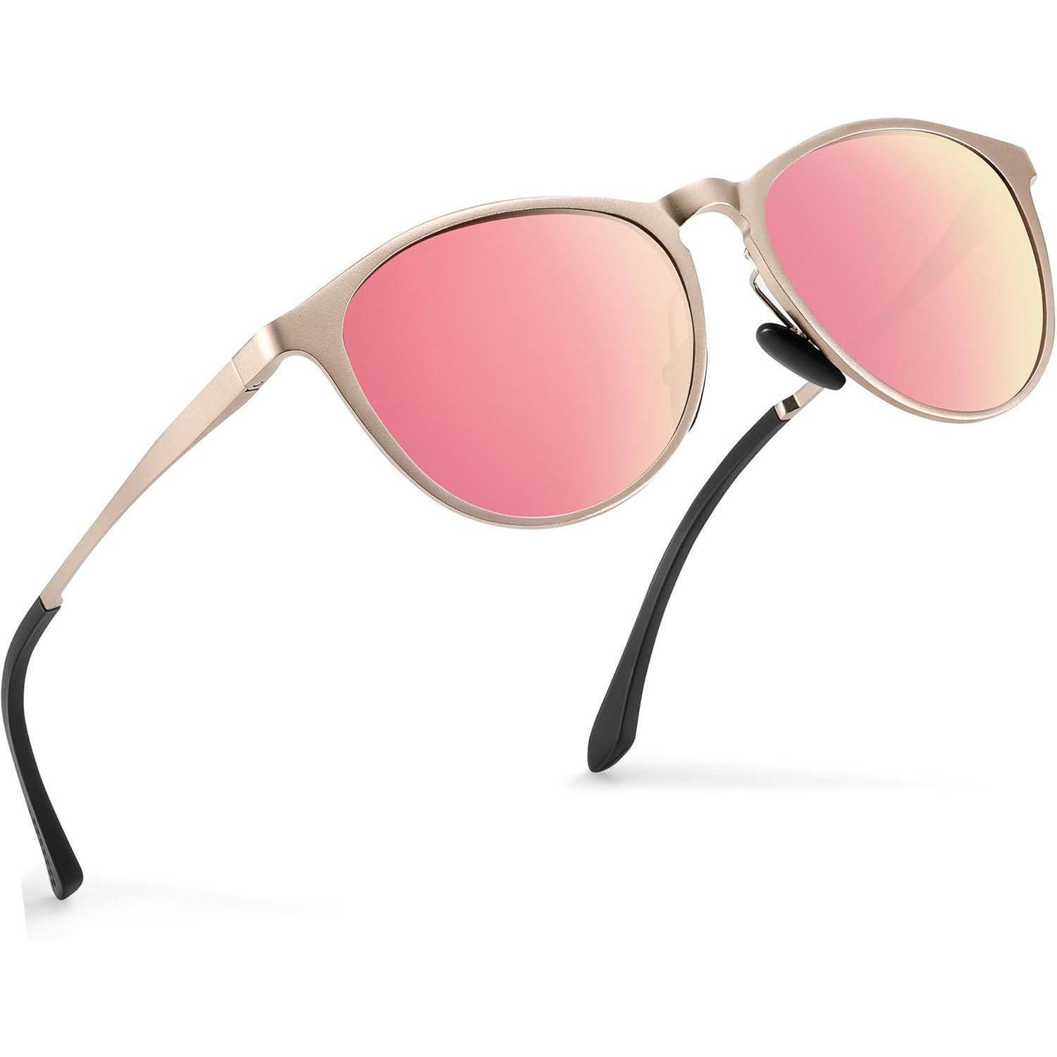 Sonnenbrille Damen Unisex Metall A3-goldrahmen Rosafarbenen