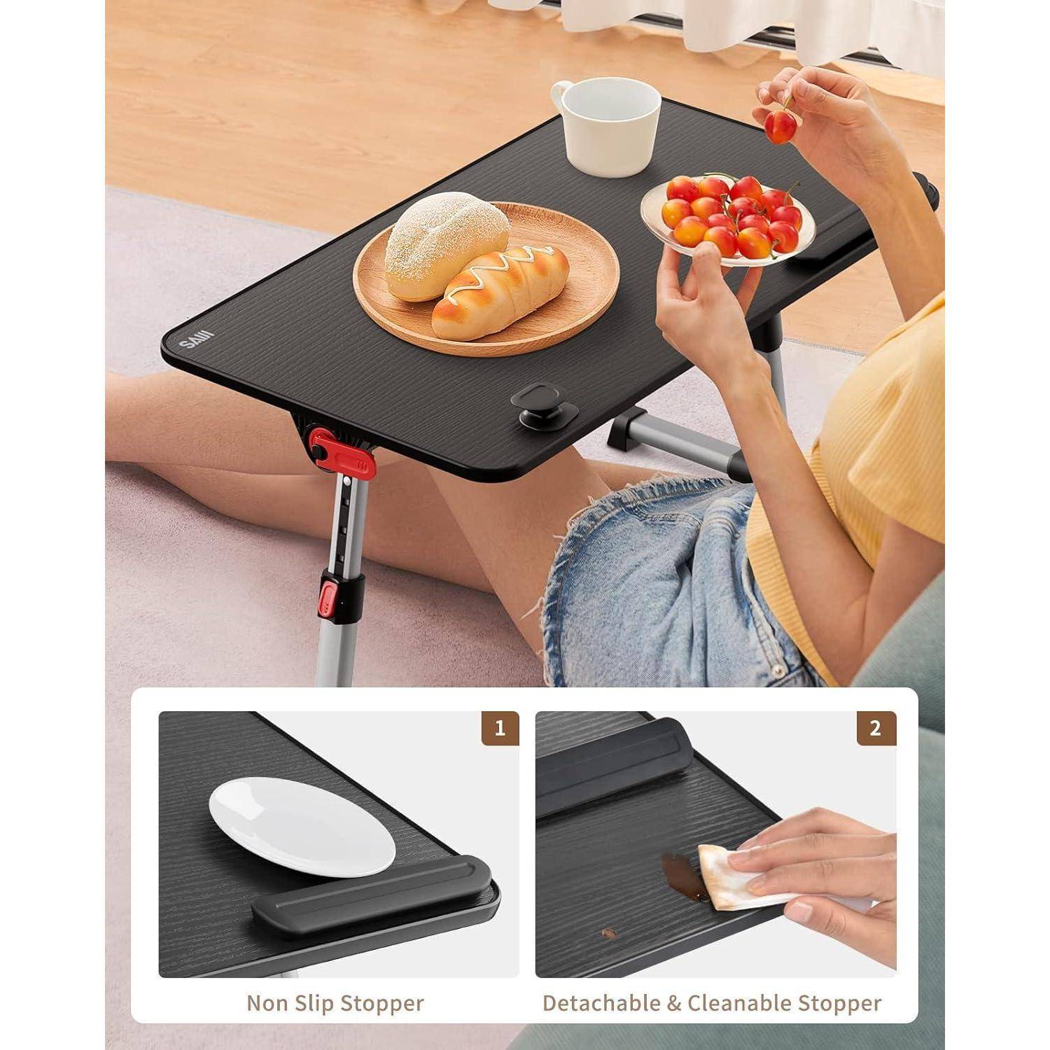 Betttisch Klappbar Höhenverstellbar Lapdesk 17 Schwarz 23.6*13 inches