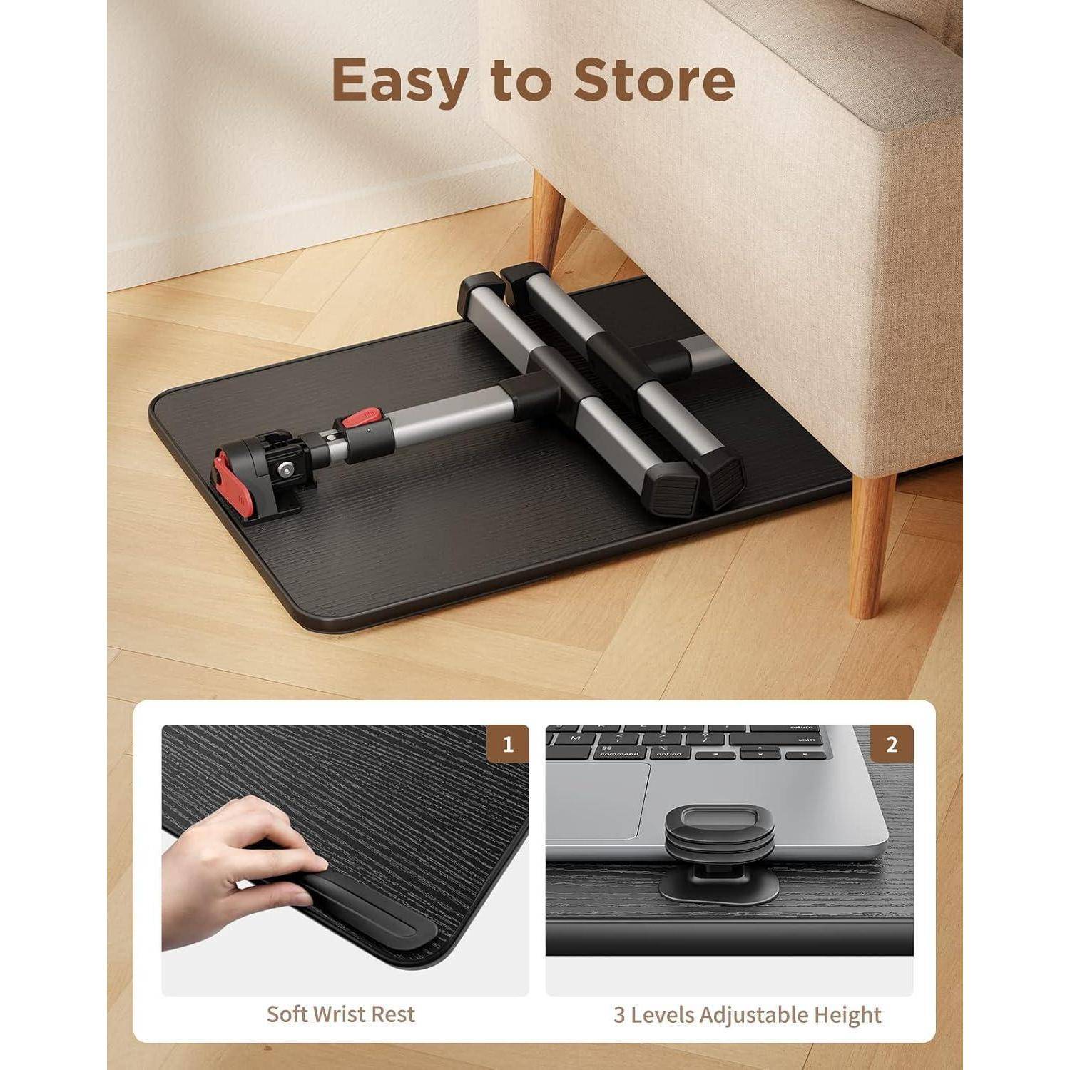 Betttisch Klappbar Höhenverstellbar Lapdesk 17 Schwarz 23.6*13 inches