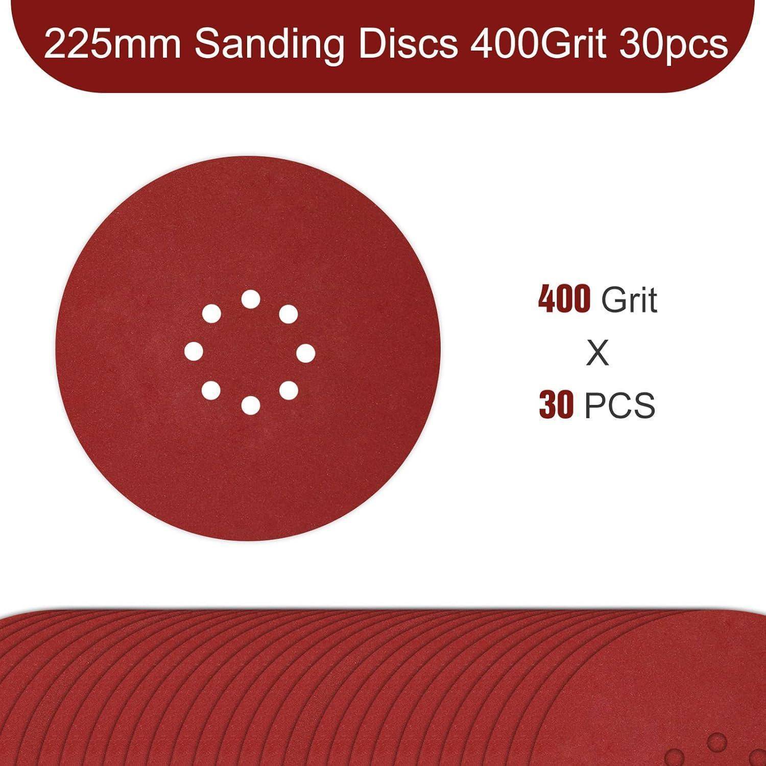 Schleifscheiben 225mm Klett 400 Körnung 30 Stück 8 Loch P400 30PCS