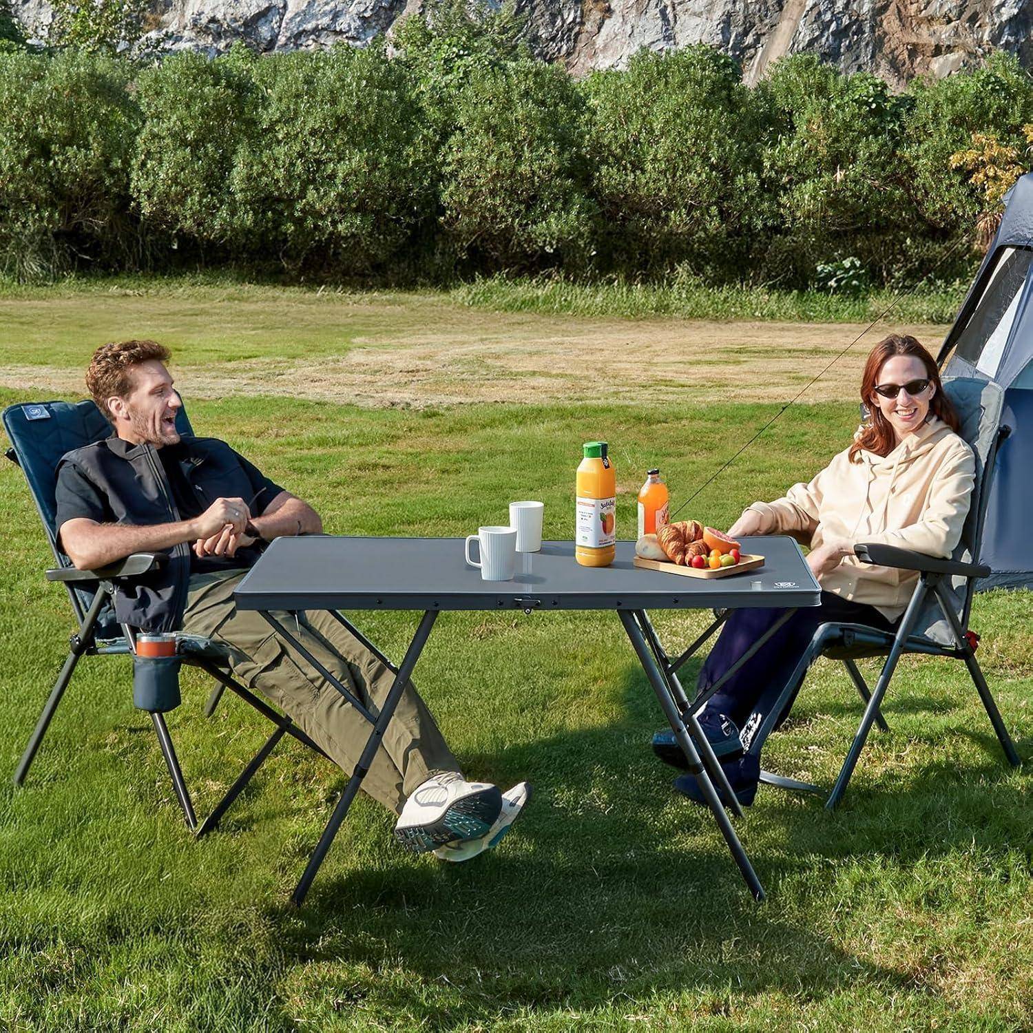 Campingtisch faltbar 120x60cm XL 4-6 Personen 60kg Grau