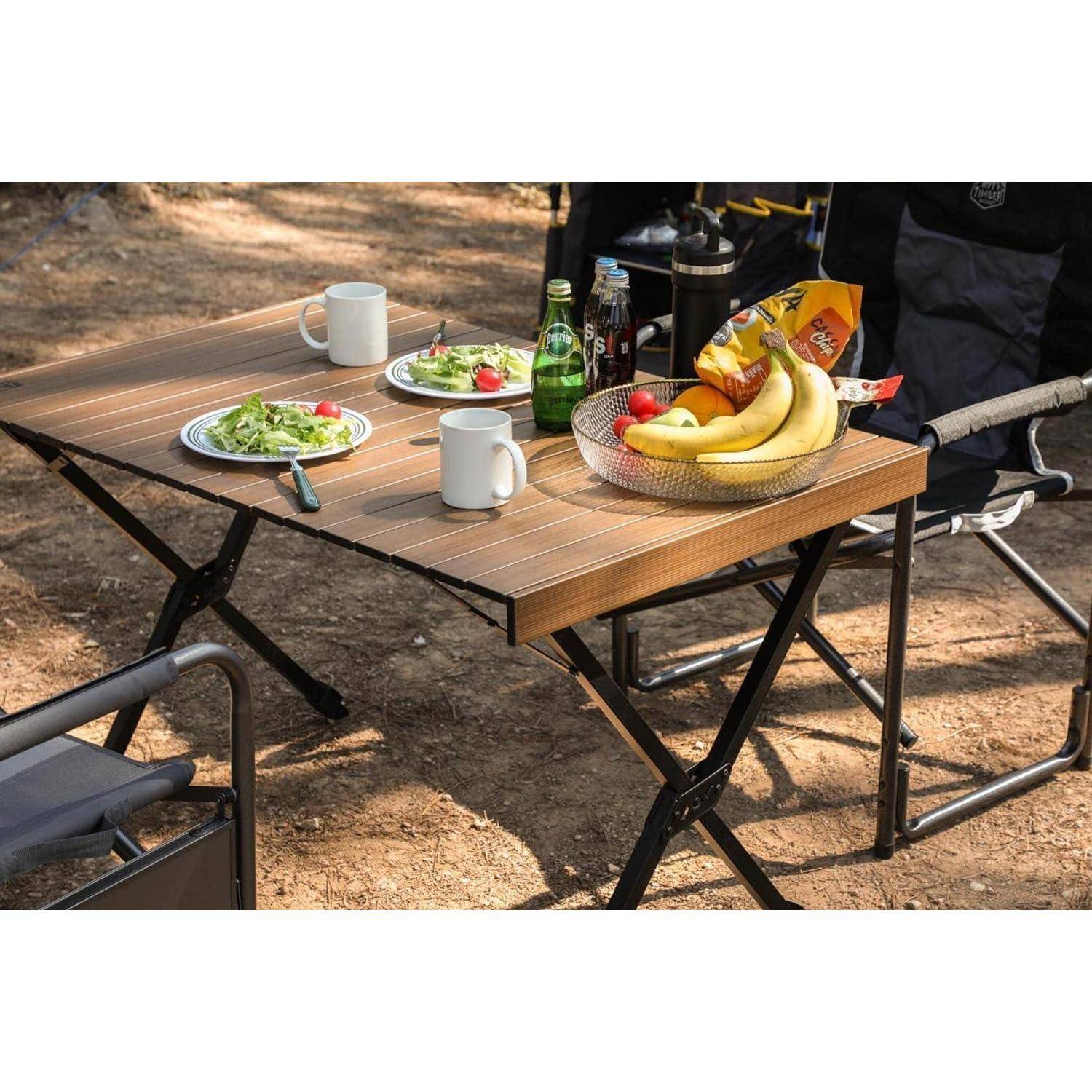 Campingtisch klappbar höhenverstellbar Aluminium 108x71cm Braun
