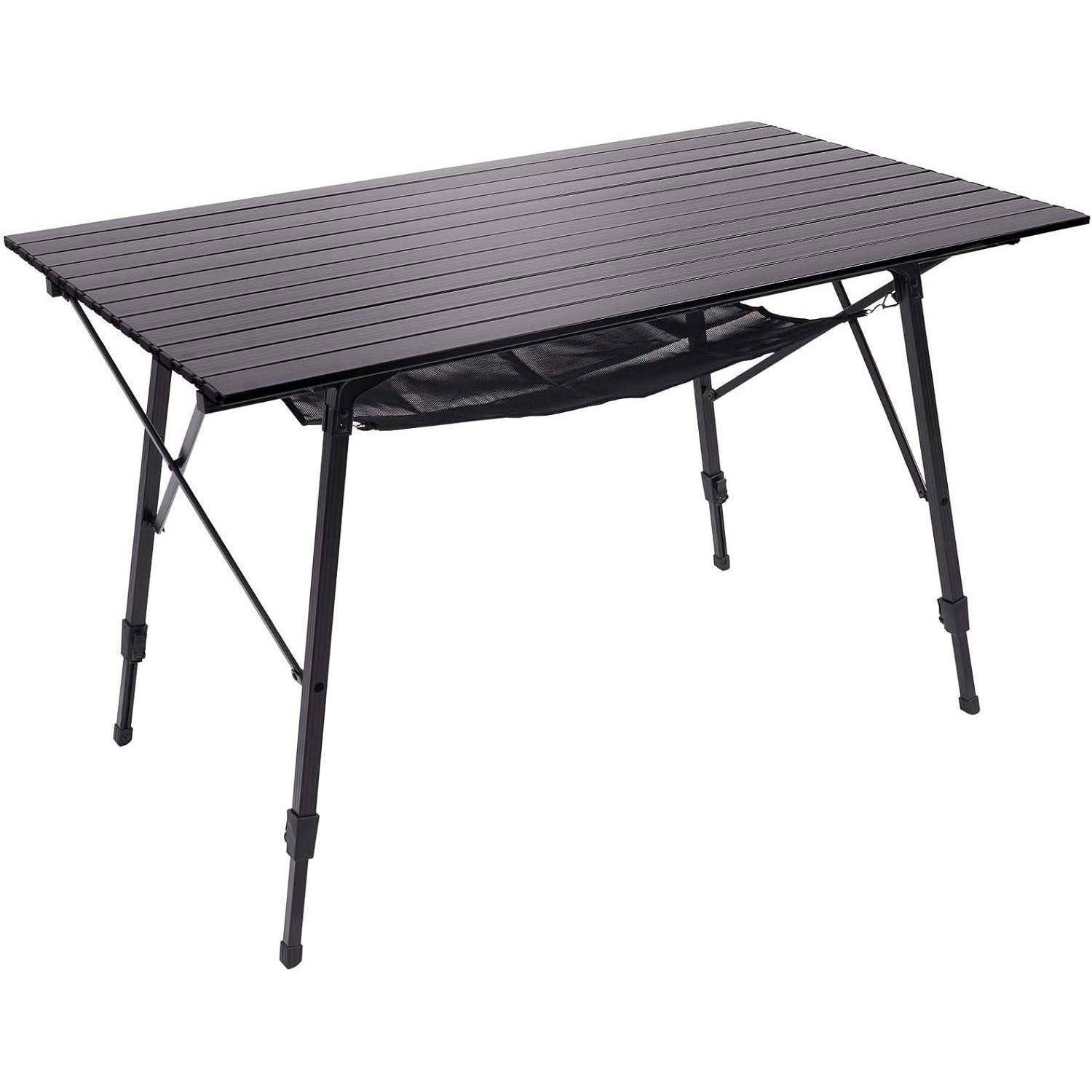 Campingtisch faltbar höhenverstellbar Aluminium Schwarz 120x70cm
