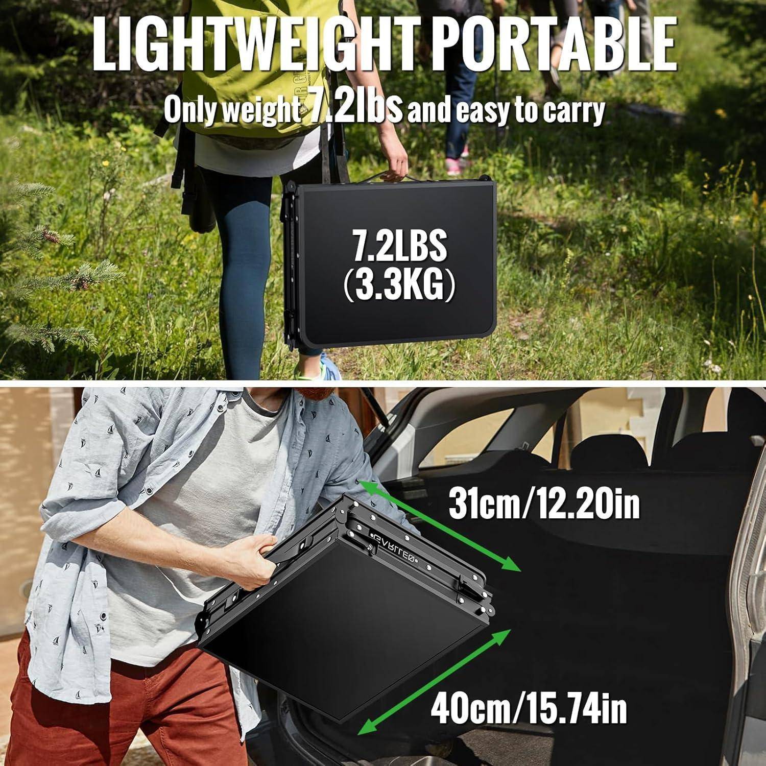 Campingtisch klappbar 87x40cm 3 Schwarz 87x40cm(3 verstellbare Höhe)