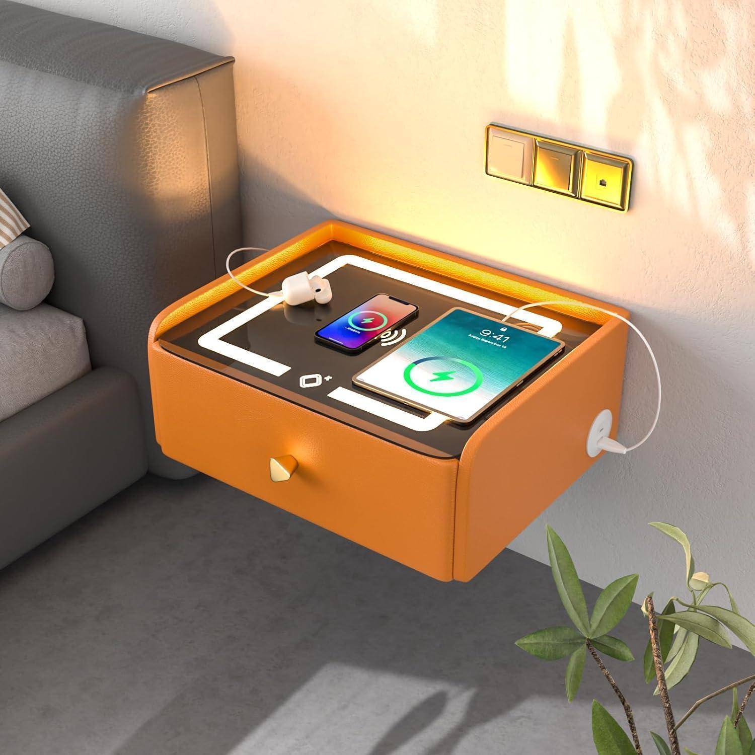 Nachttisch Ladefunktion hängend junge Leute Orange