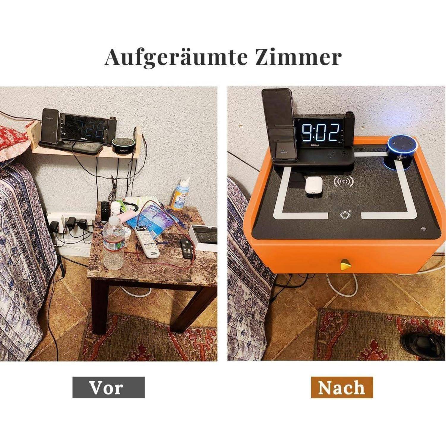 Nachttisch Ladefunktion hängend junge Leute Orange