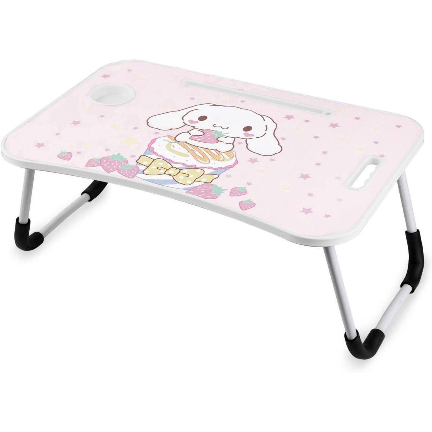 Laptop Tisch Tragbar Betttablett Klappbeine Rosa Erdbeere
