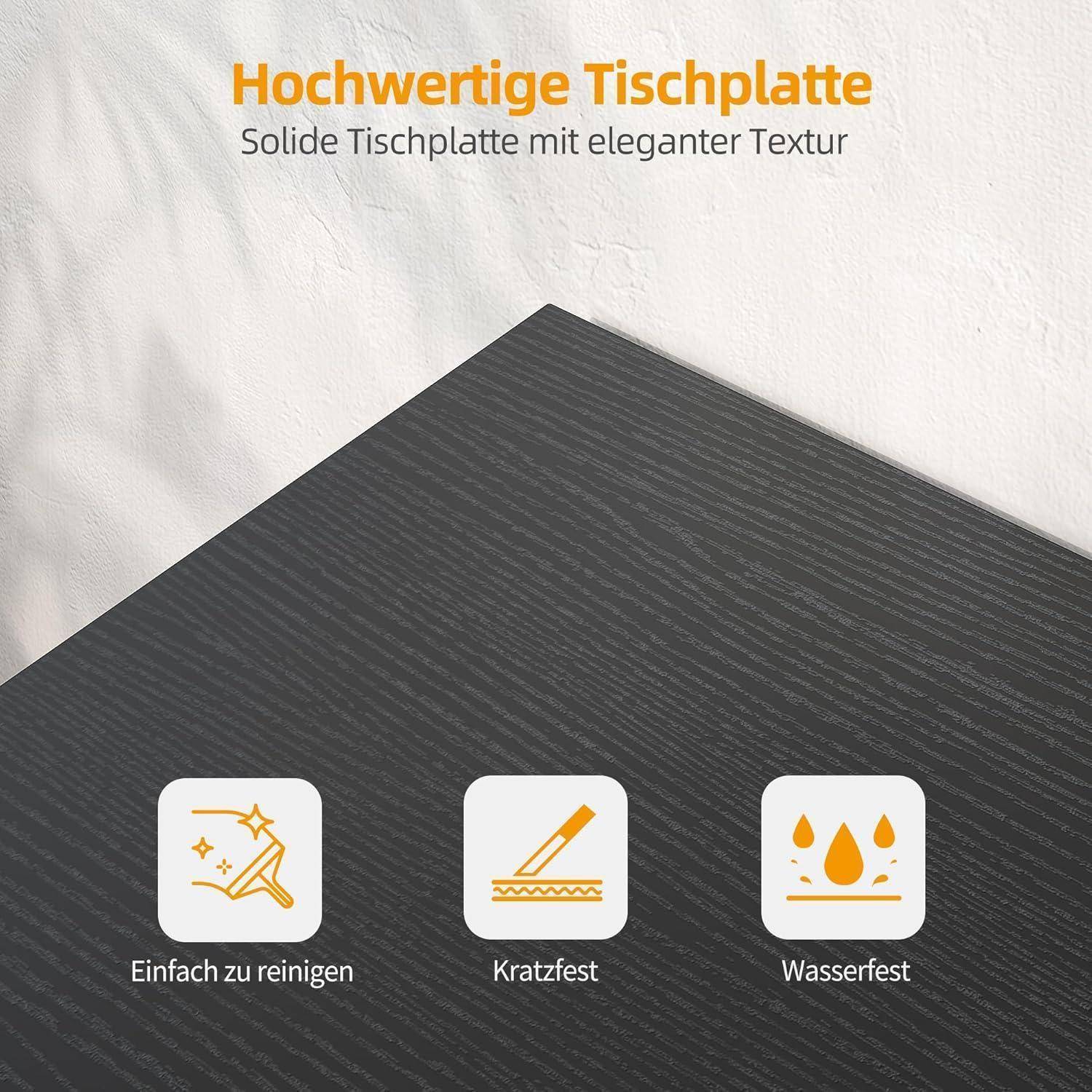 Schreibtisch L Eck Gaming 100 x 70 cm Schwarz Steckdosenleiste