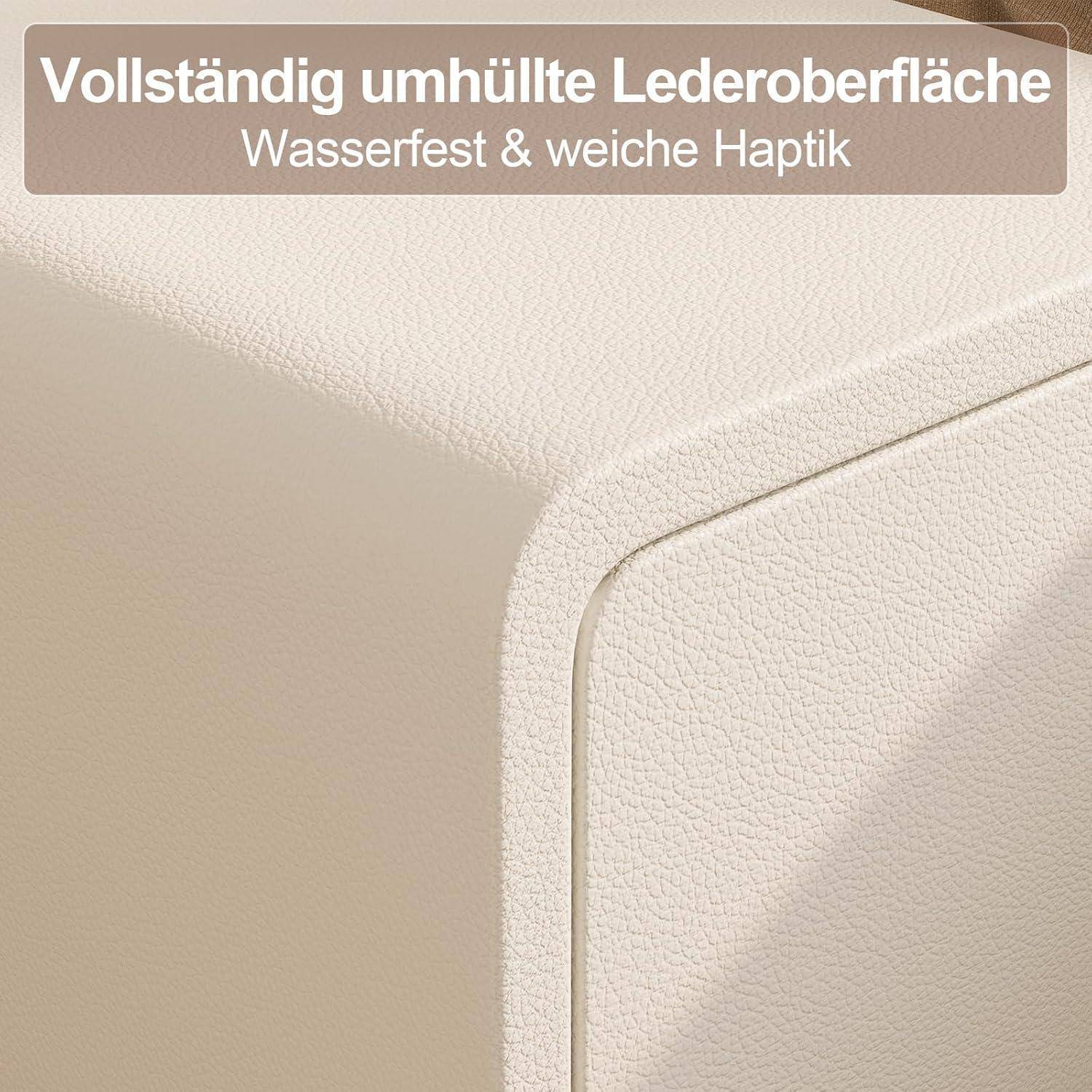 Nachttisch Schmal Weiß 2 Schubladen 40B cm 2 Schubladen Weiß